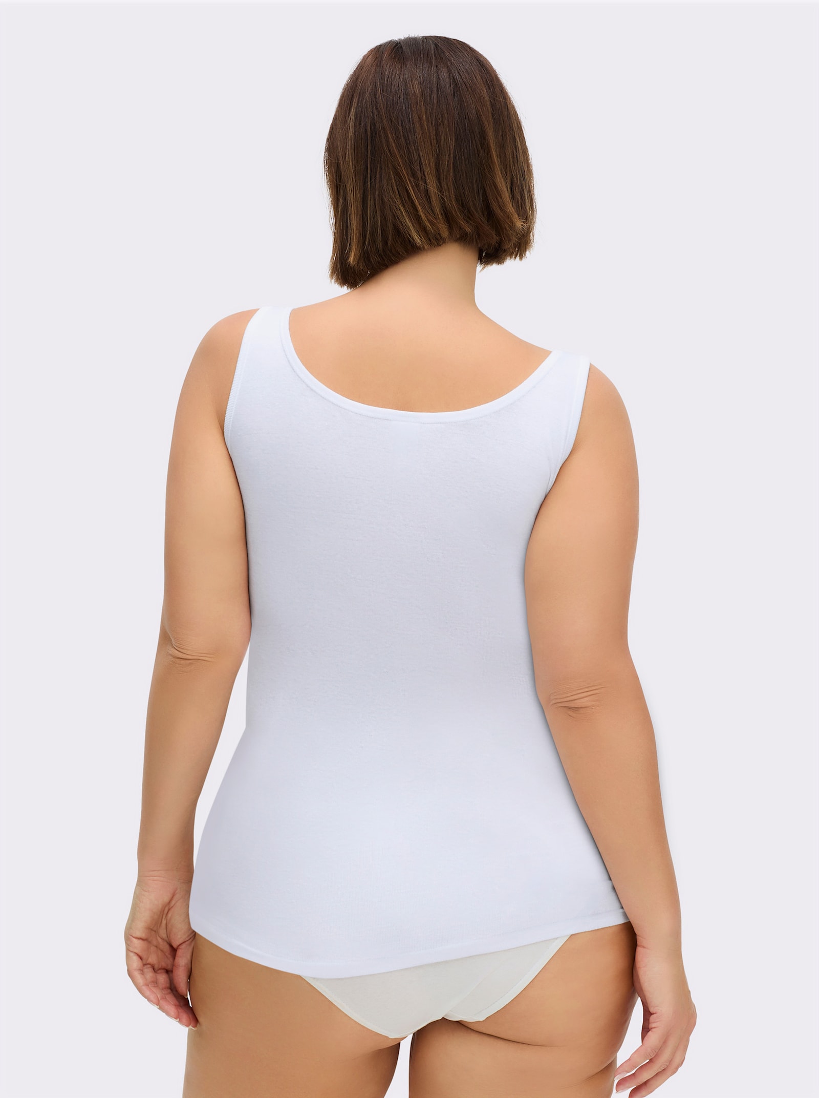 wäschepur Achselhemd mit verschiedenen Spitzen-Motiven - weiß