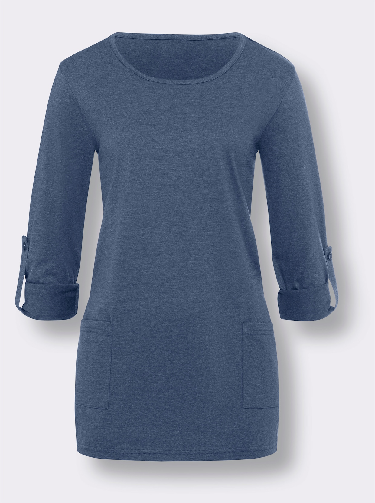 Longshirt - jeansblau-meliert