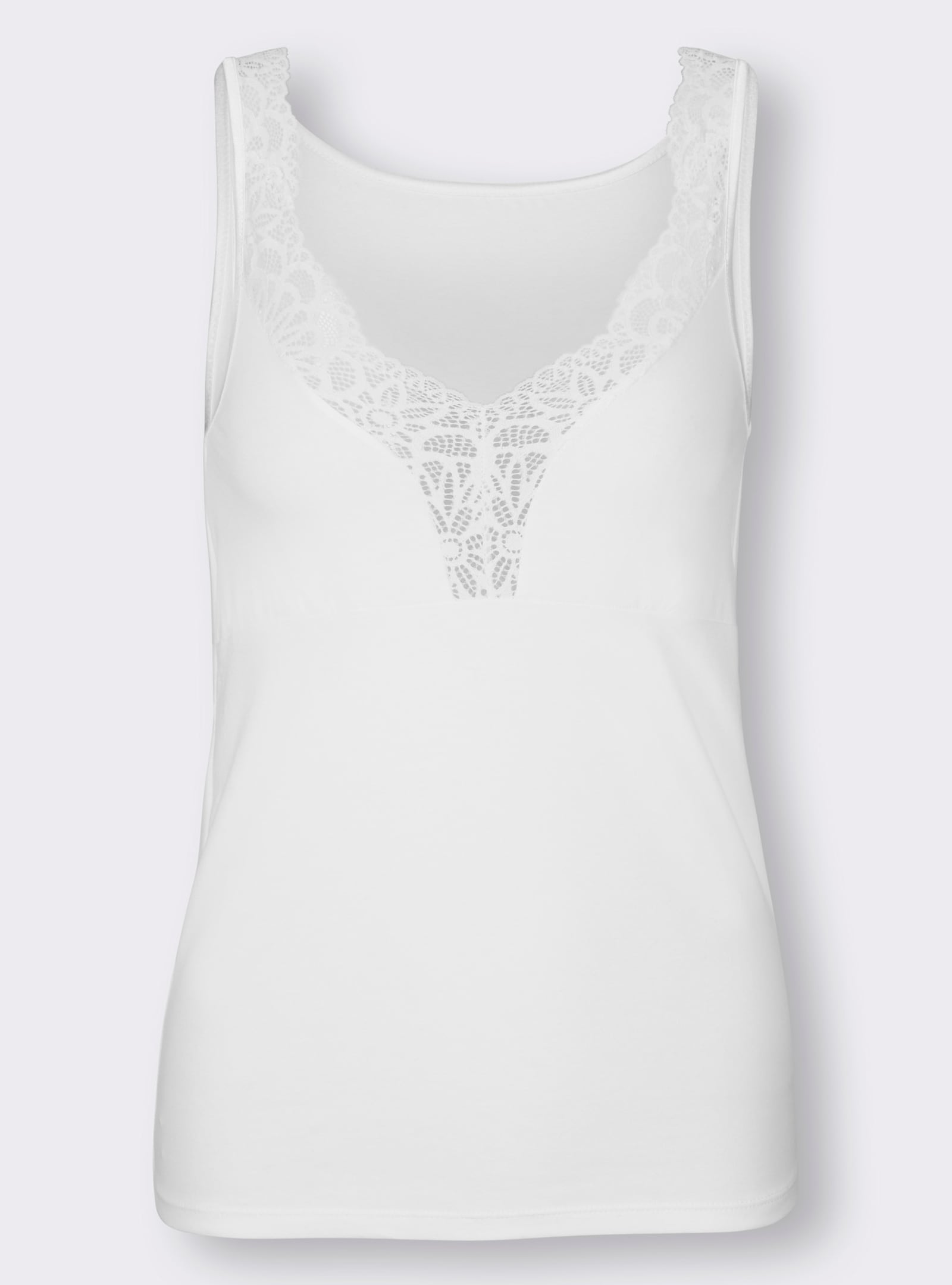 wäschepur Behahemd met elastisch kant - wit