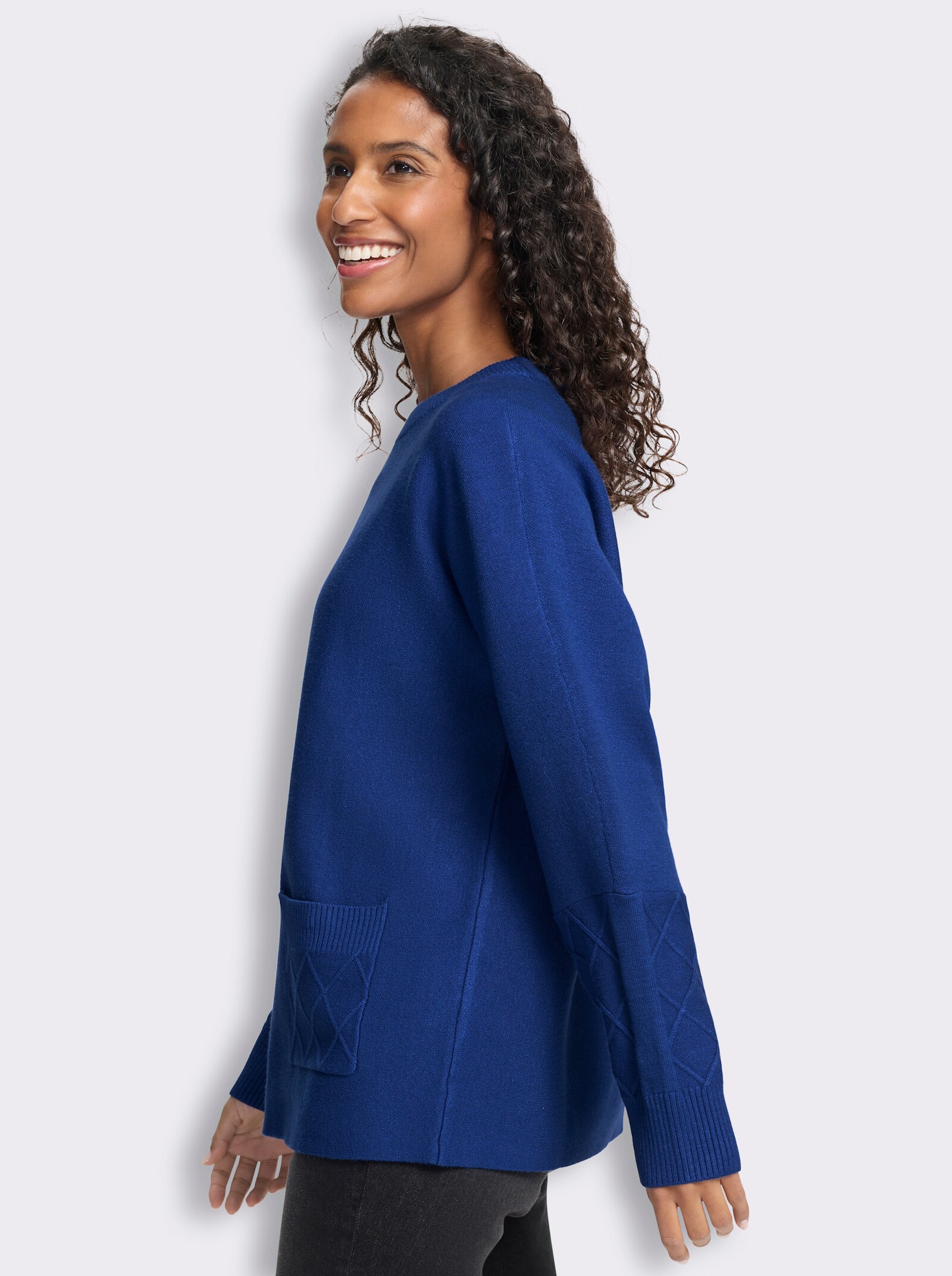 heine Feinstrickpullover mit Taschen - royalblau