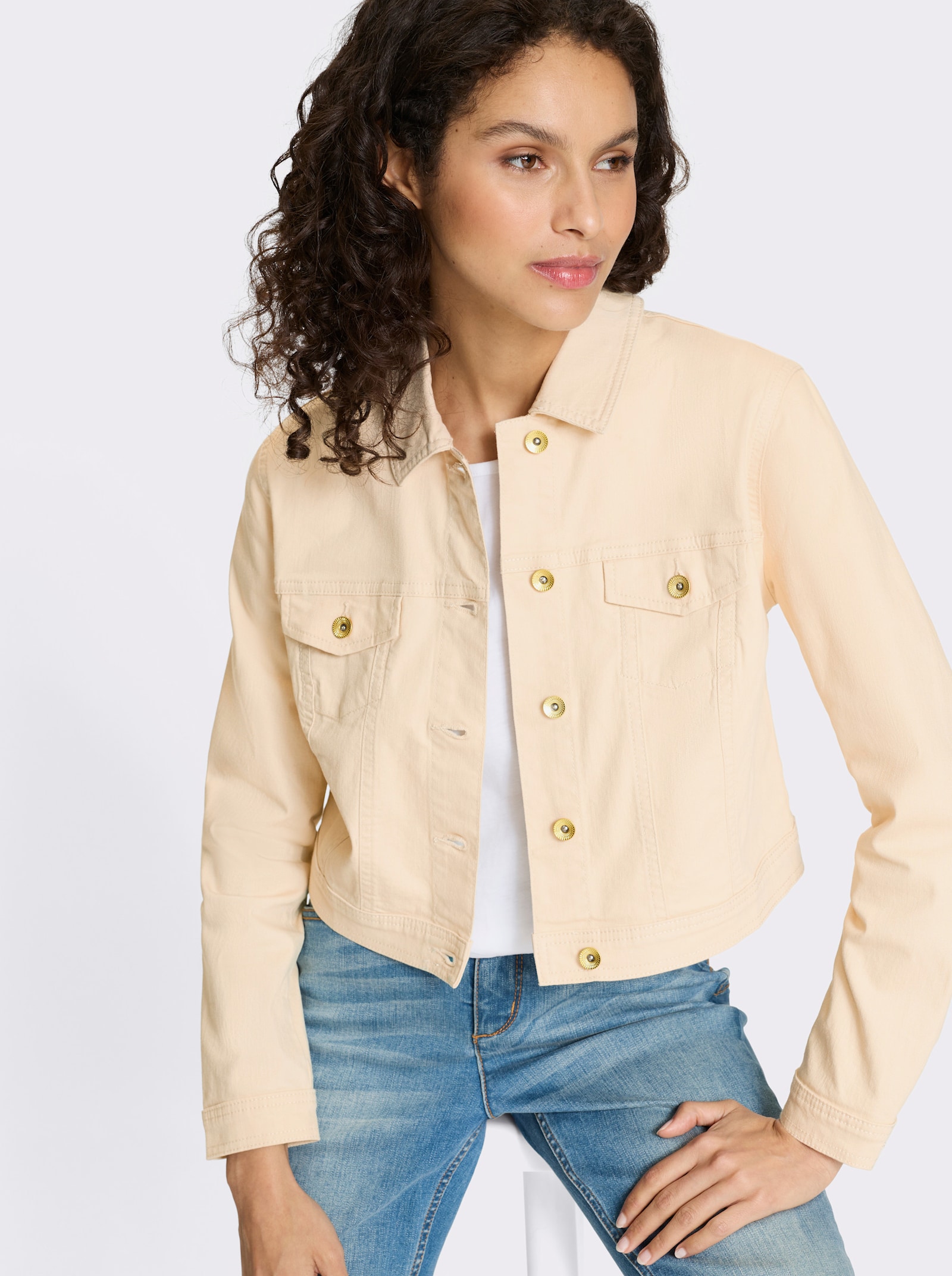 heine Jeansjacke in Kurzform - sand