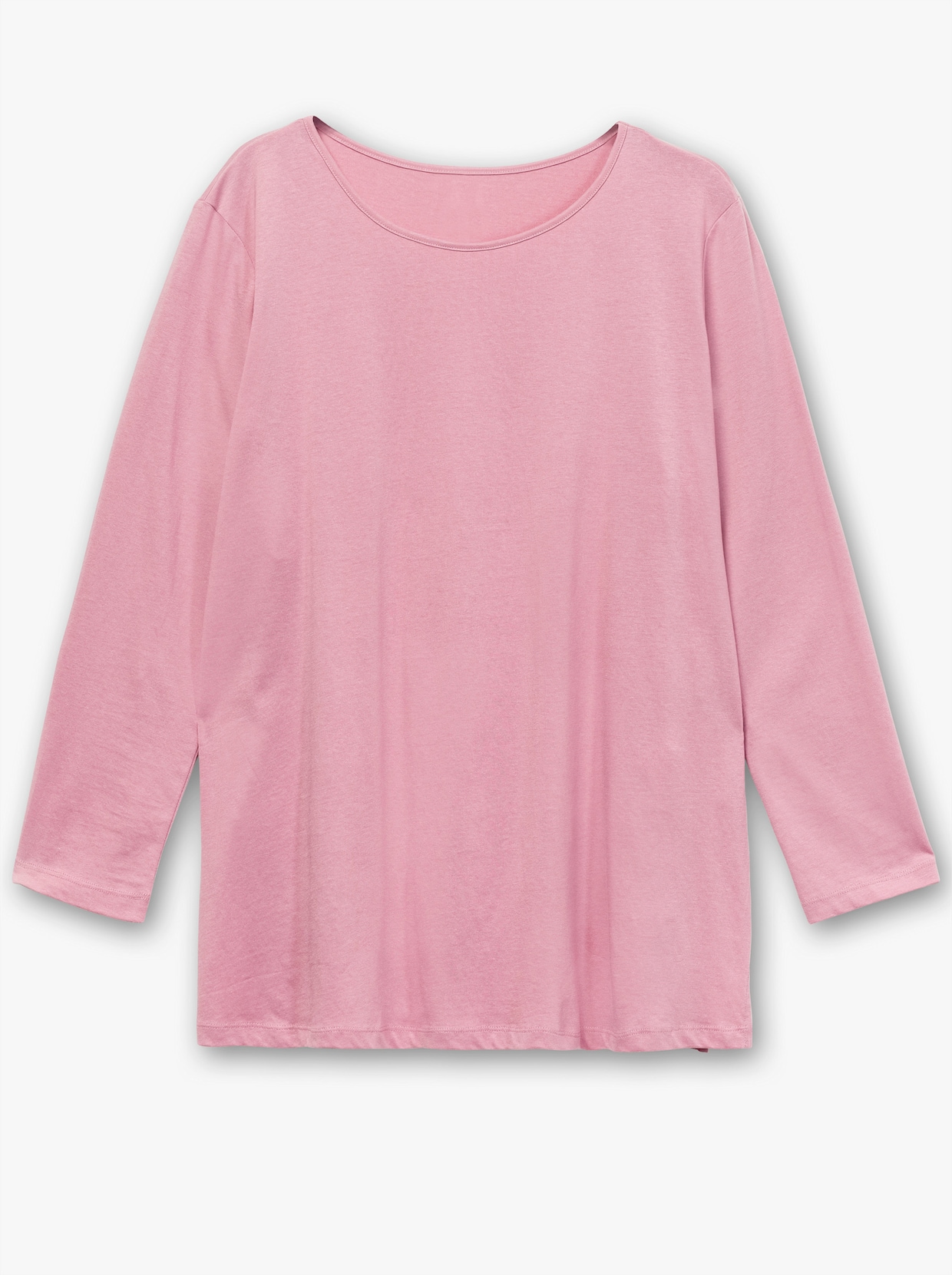 Langarmshirt mit hohen Seitenschlitzen - altrosa