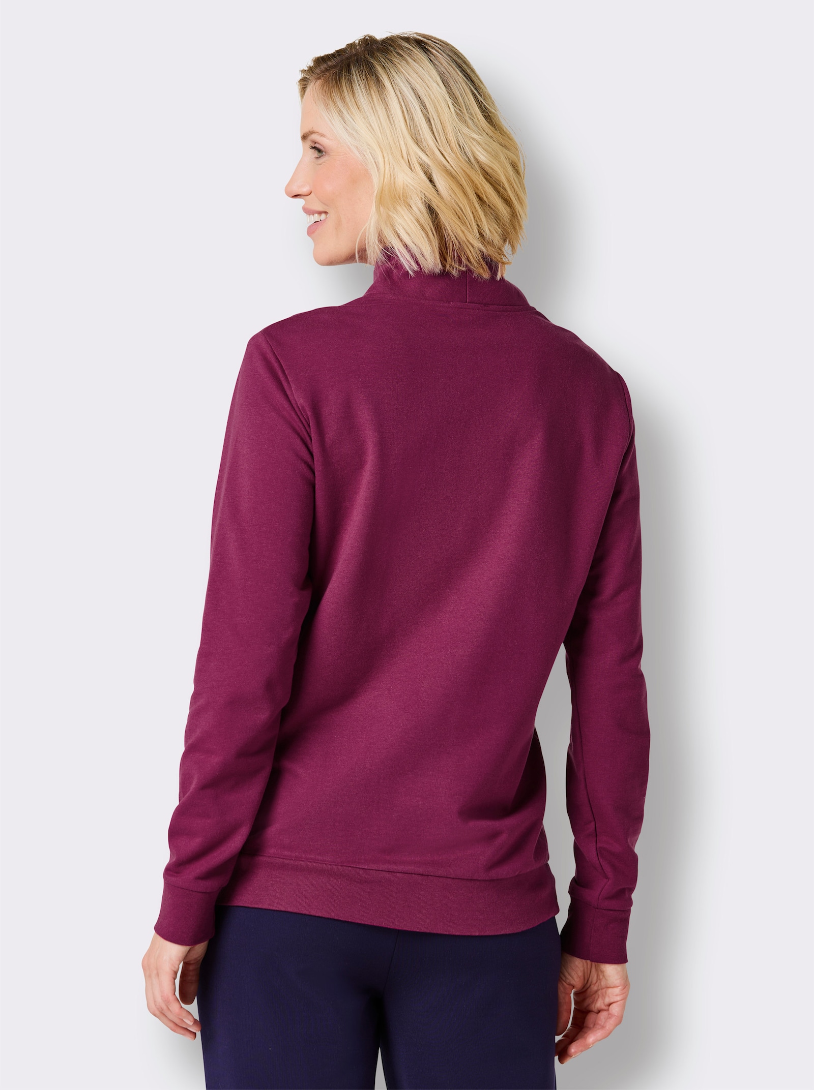 Catamaran Sports Sweatshirt mit Troyerkragen - malve