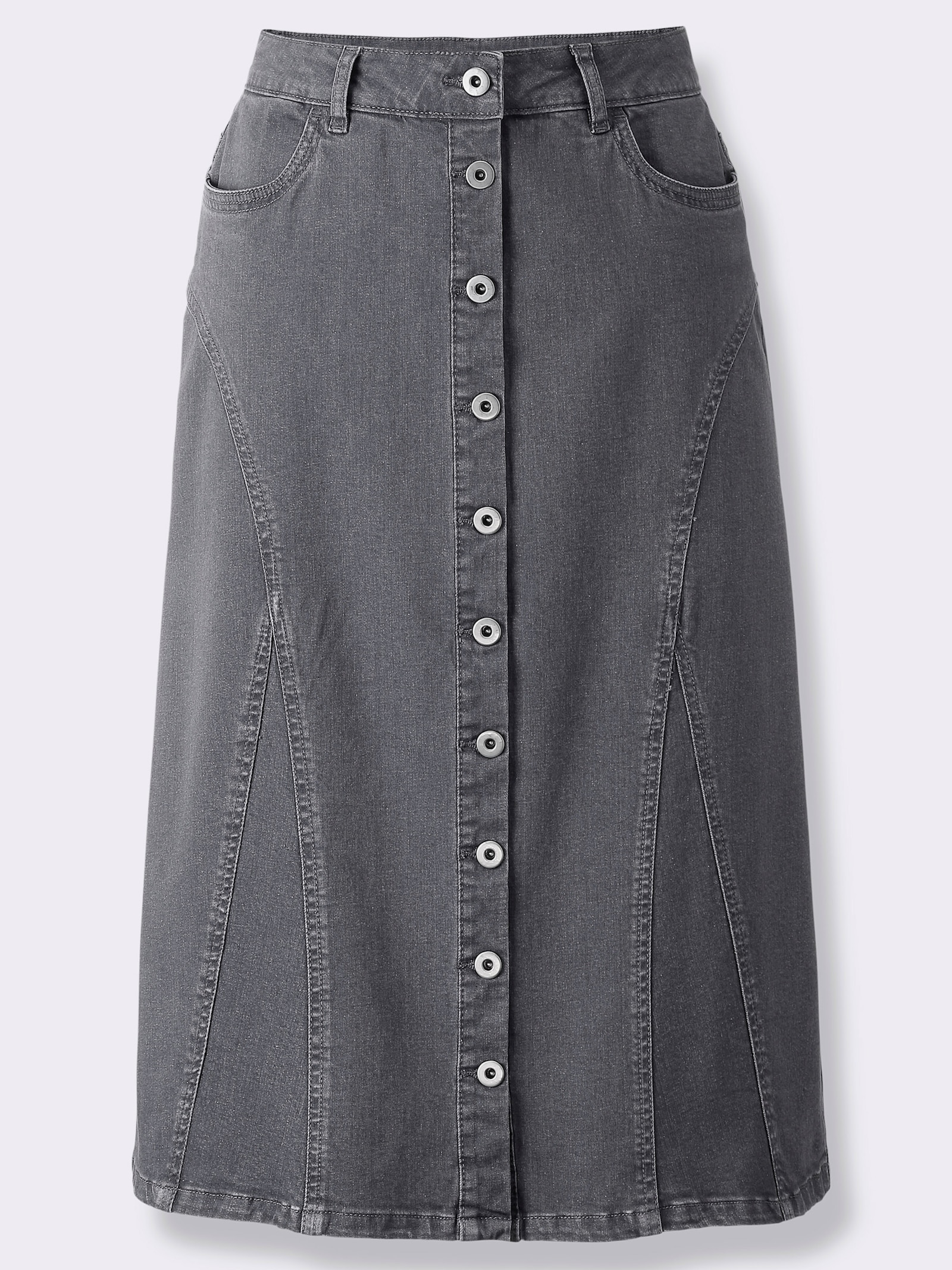 Jeansrock in Stretch-Qualität - grey-denim