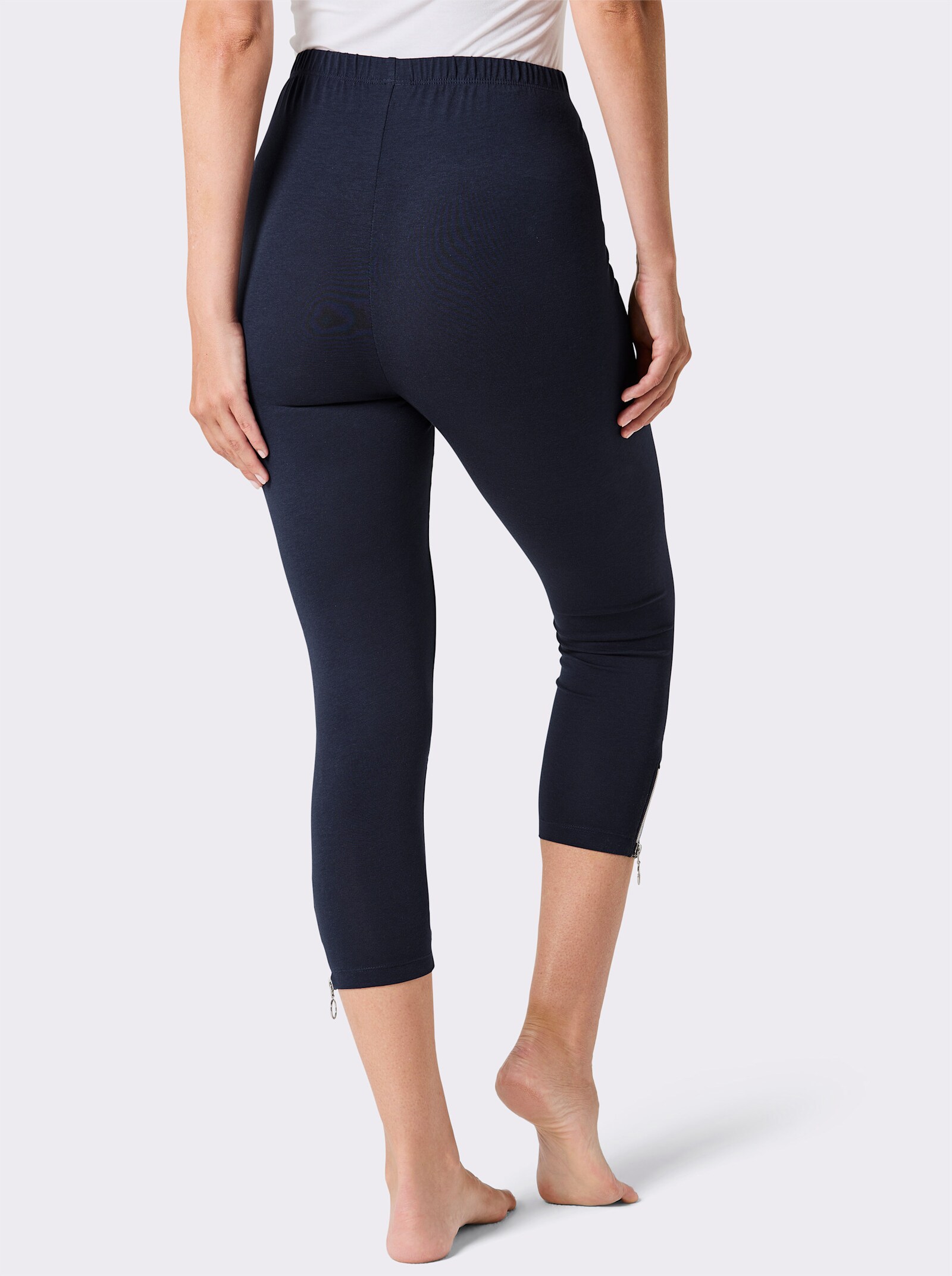 feel good Leggings 3/4-lang - schwarz + marine