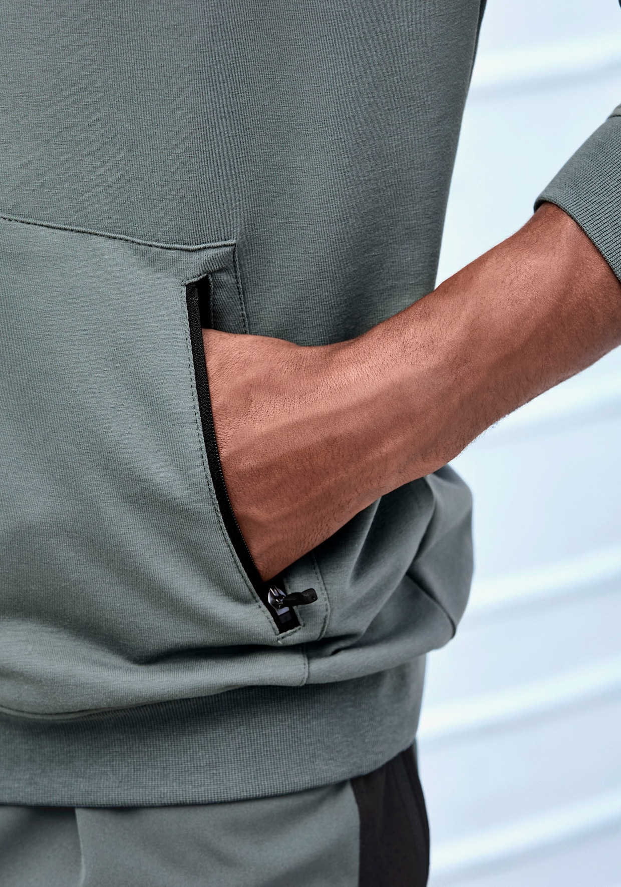 Sweatvest met capuchon - groen