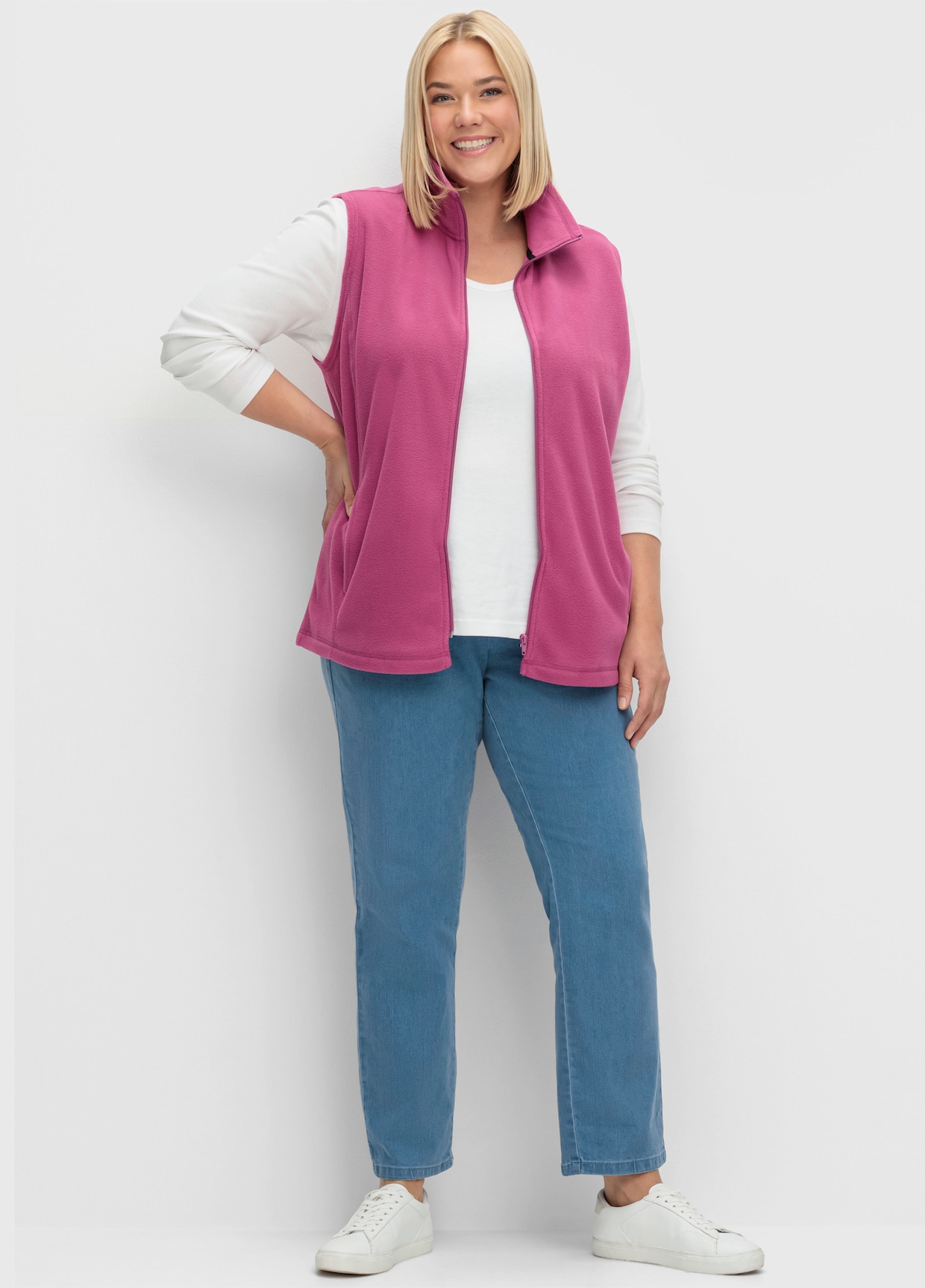 Fleeceweste mit Antipilling-Ausrüstung - fuchsia