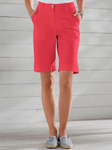 Jeansbermudas mit Dehnbund hinten - rot