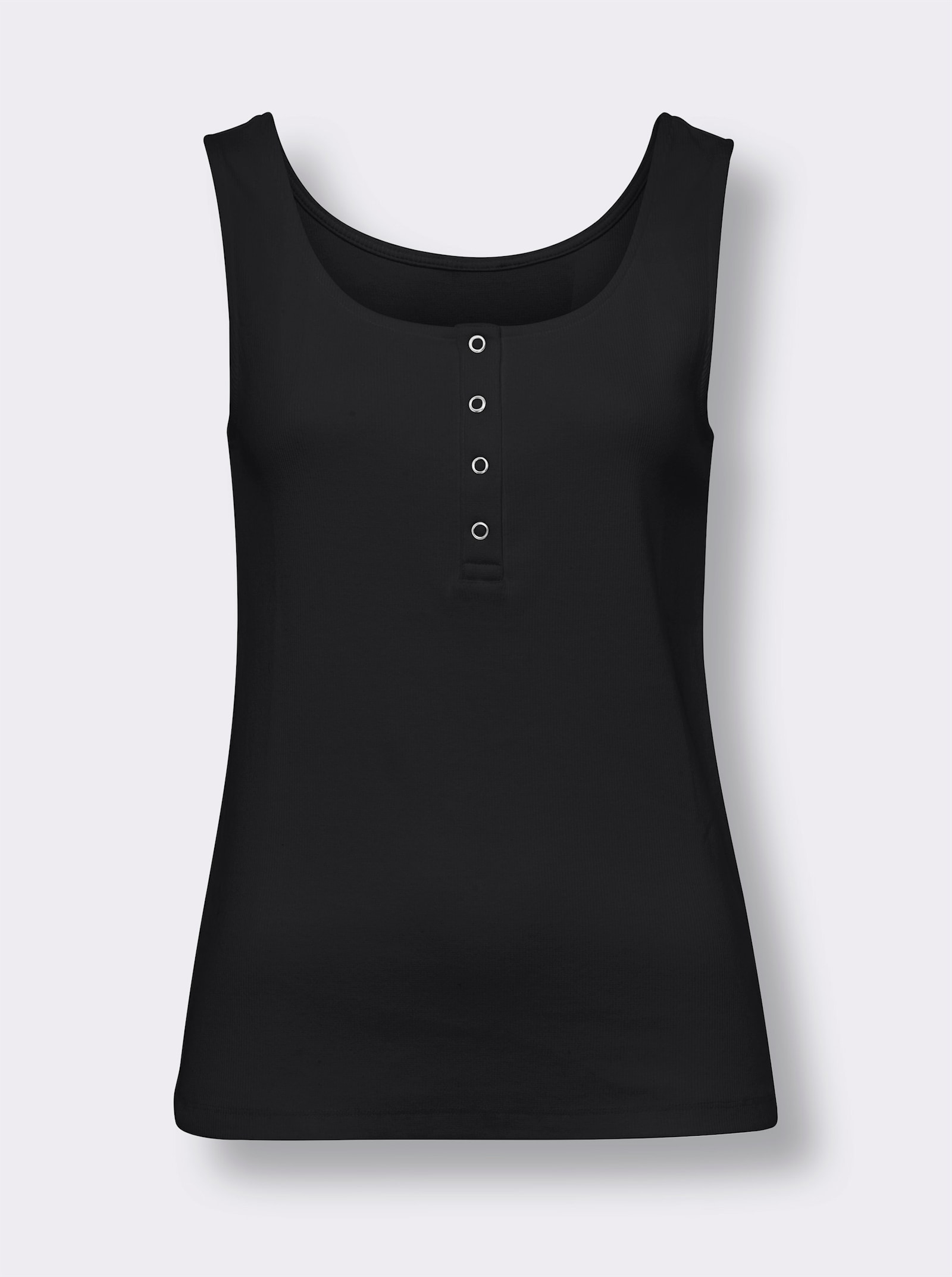 heine Trägertop mit Druckknopf-Leiste - schwarz