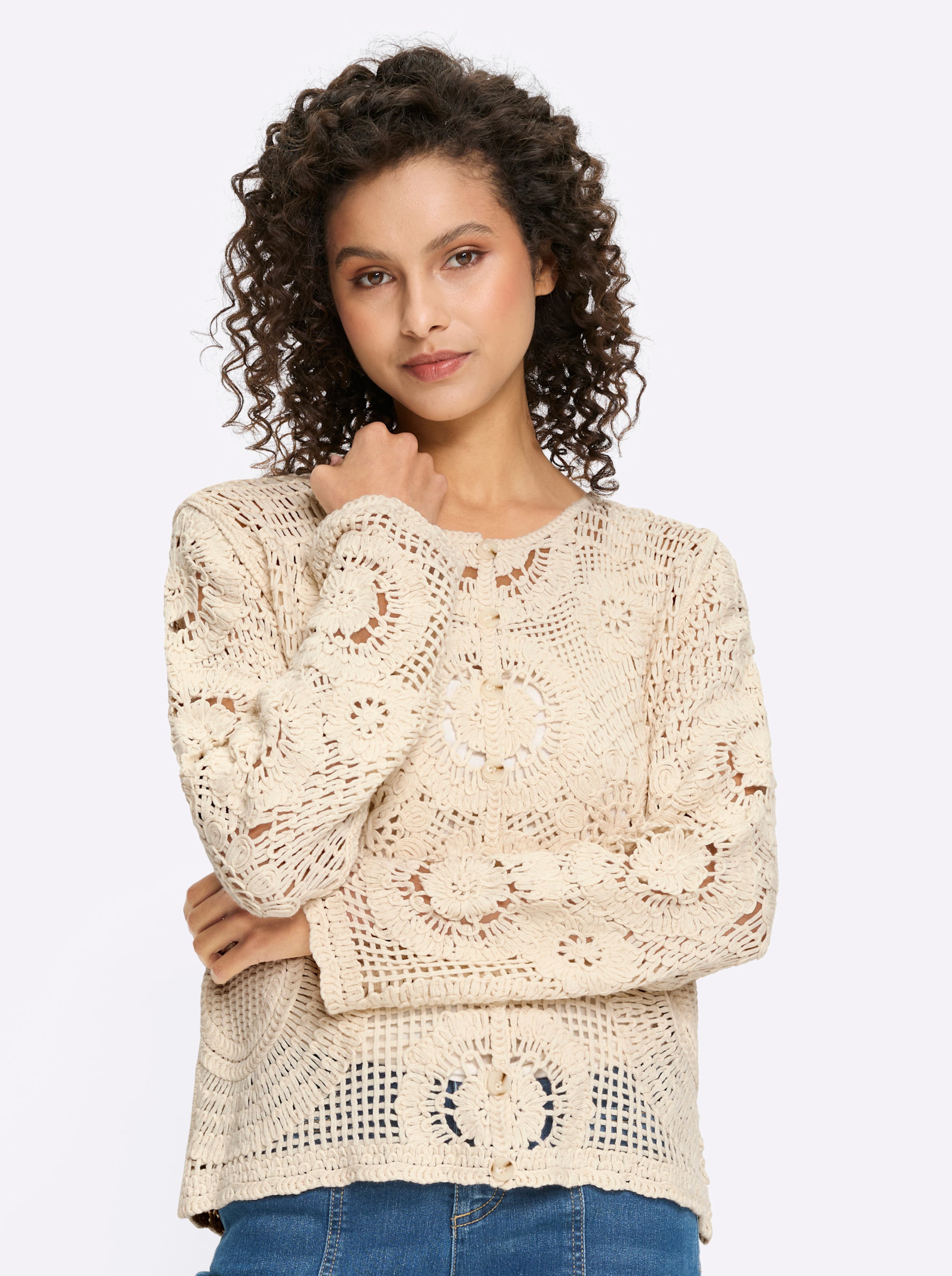Ajourstrickjacke