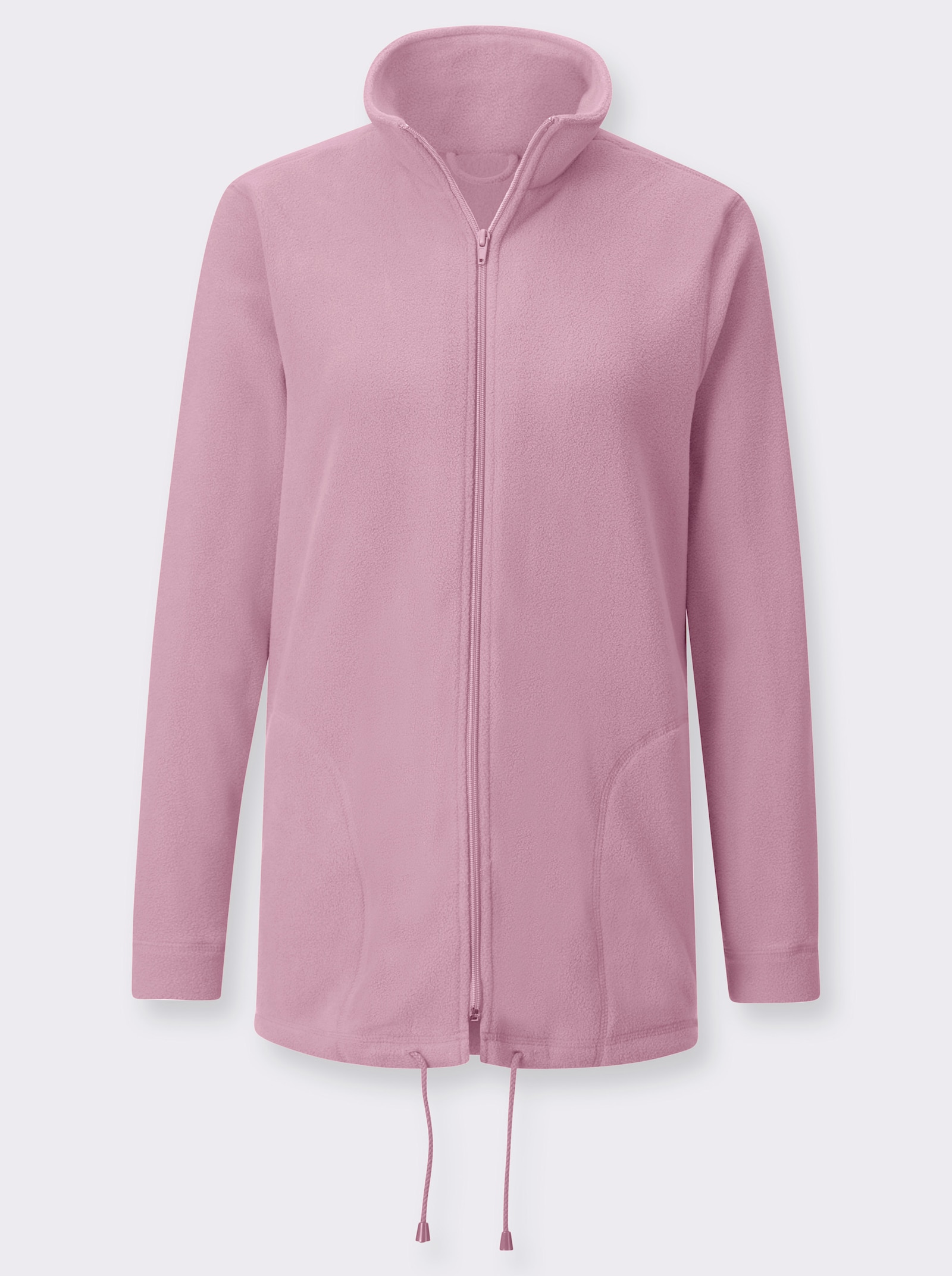 Fleecejacke Kordeldurchzug am Saum - rosé