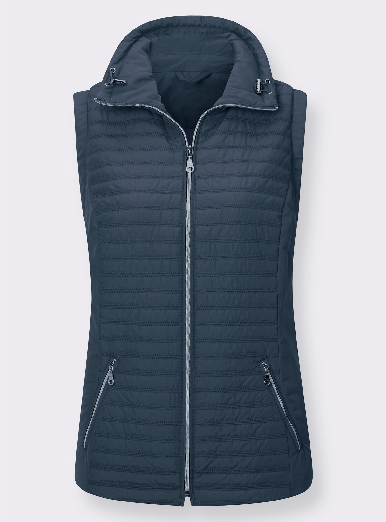Bodywarmer met gladde inzetten opzij - marine