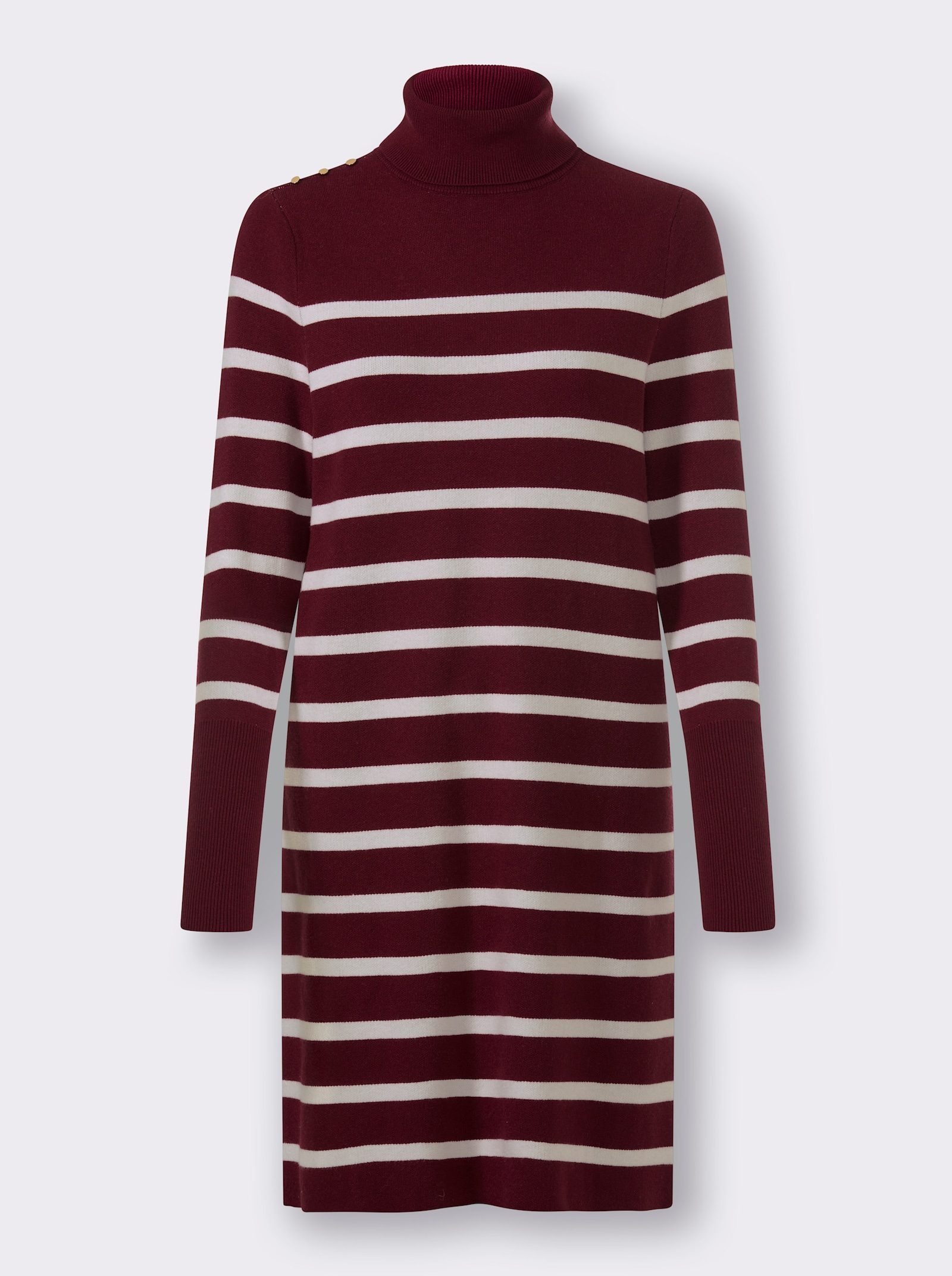 heine Strickkleid mit Ringelmuster - bordeaux-ecru-gestreift