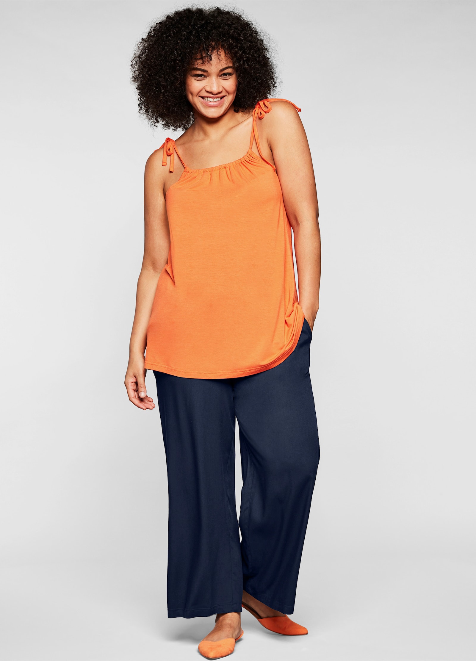 sheego Schlupfhose mit weitem Bein - marine