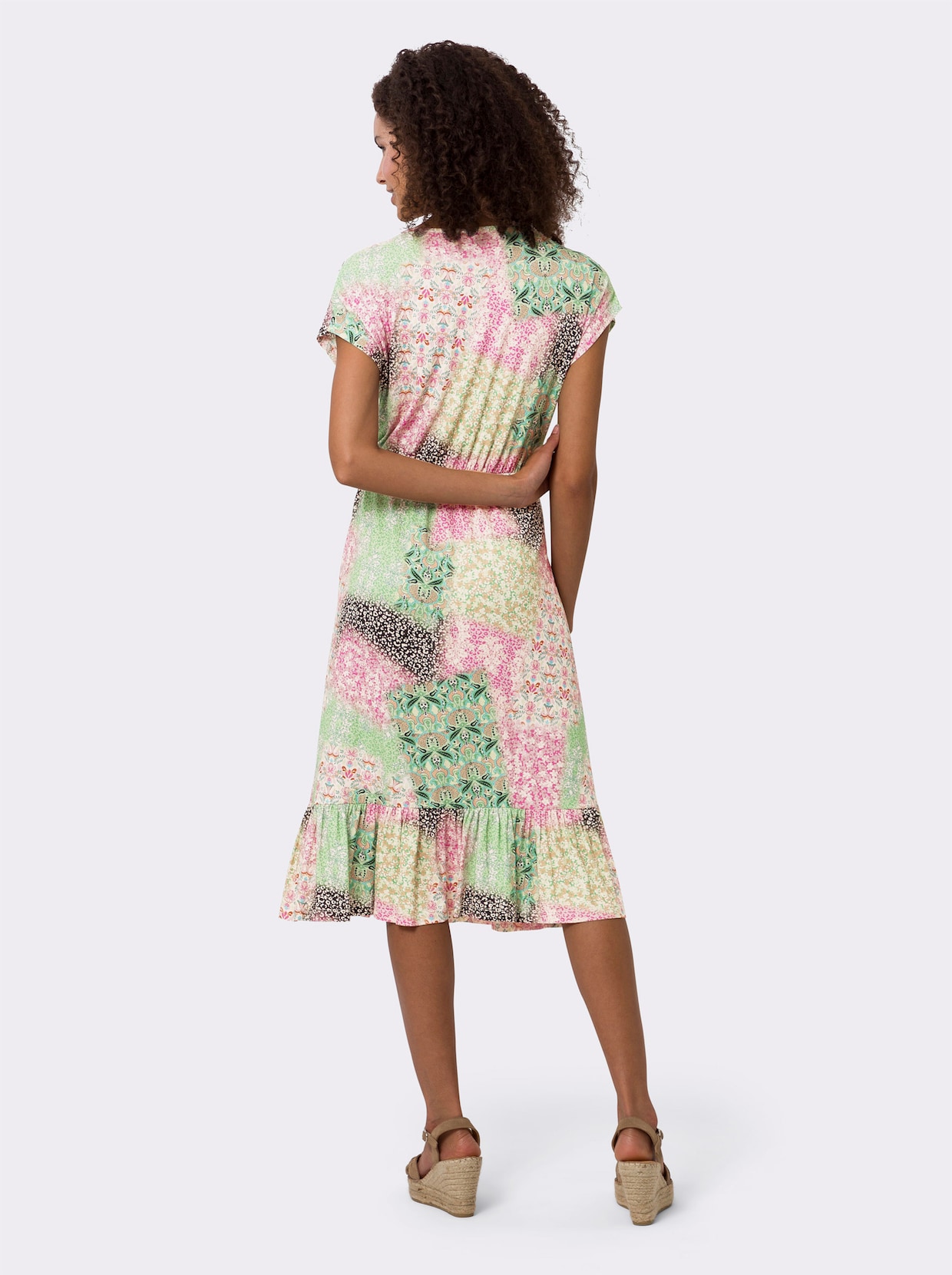 heine Jersey jurk - roze/jade bedrukt