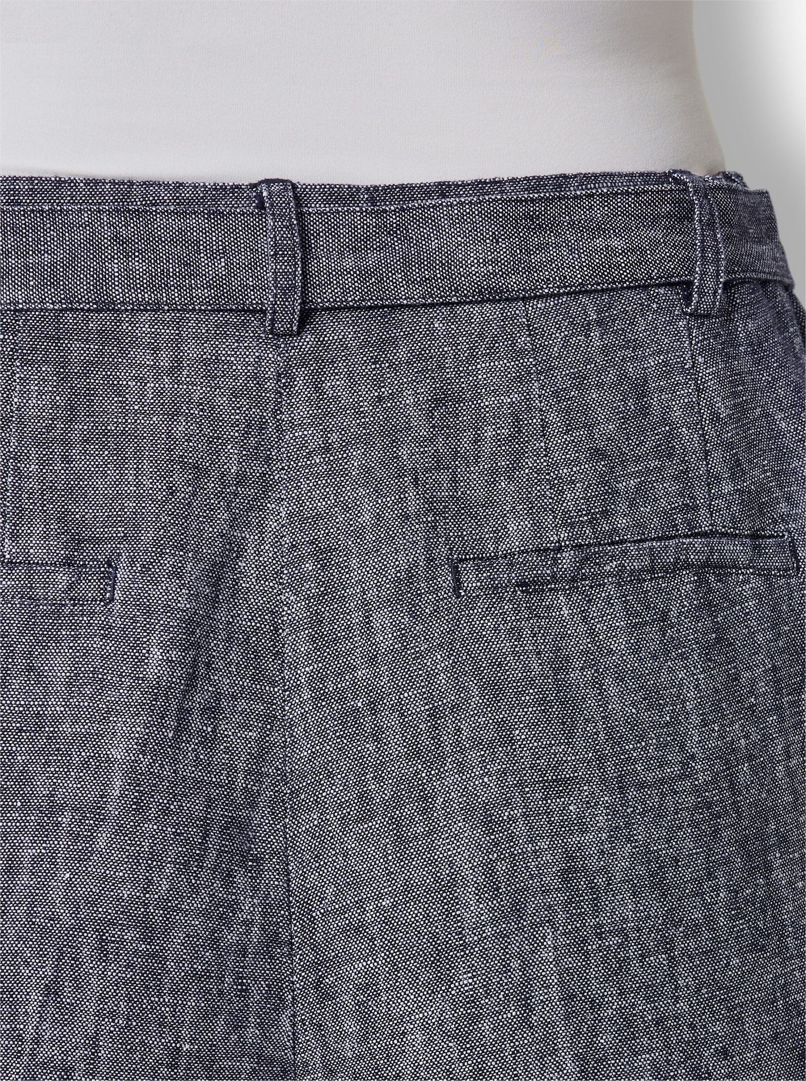 CREATION L PREMIUM Leinenhose mit Bindegürtel - marine