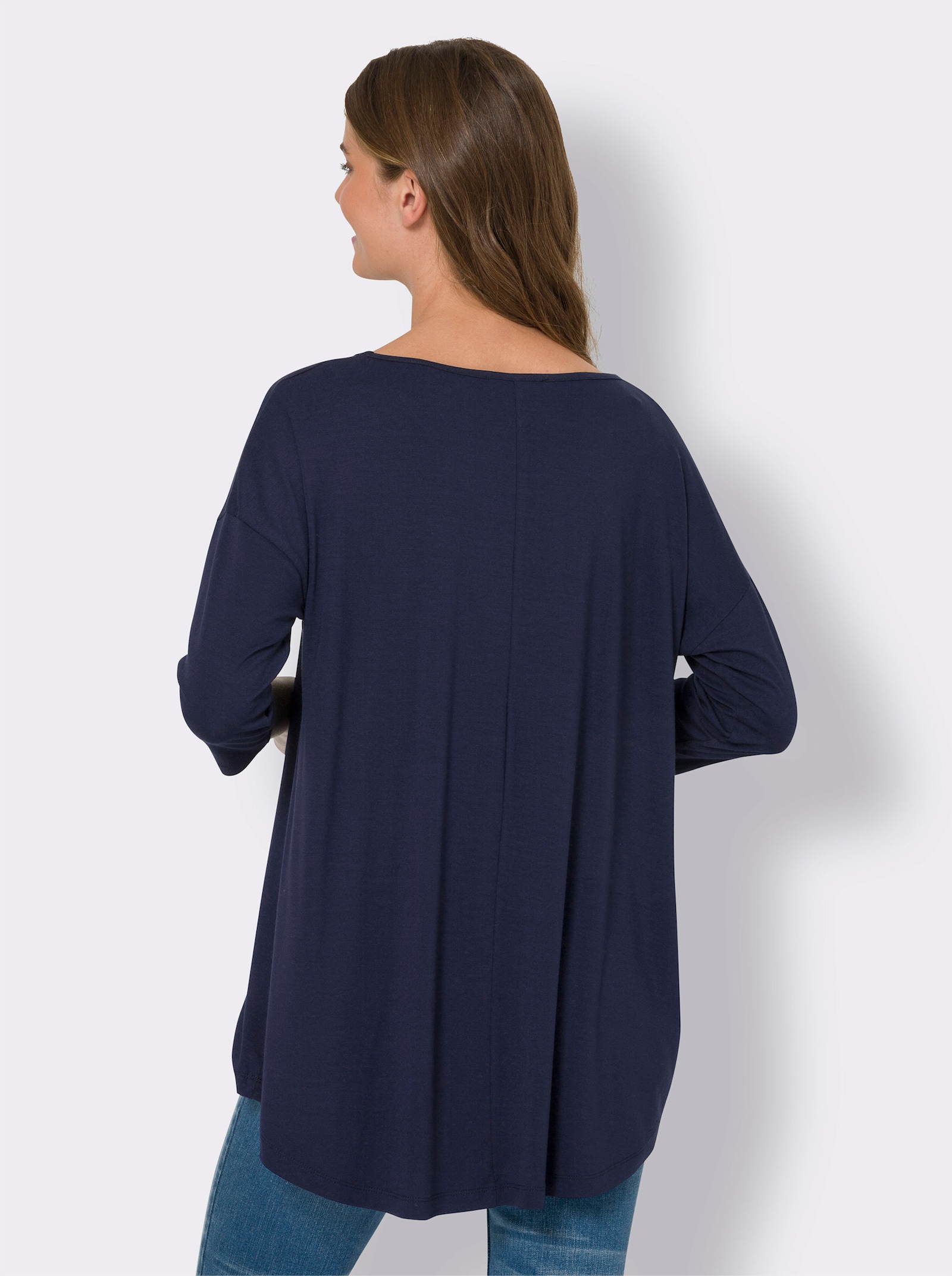 heine Oversize-Shirt mit Kaschier-Effekt - marine