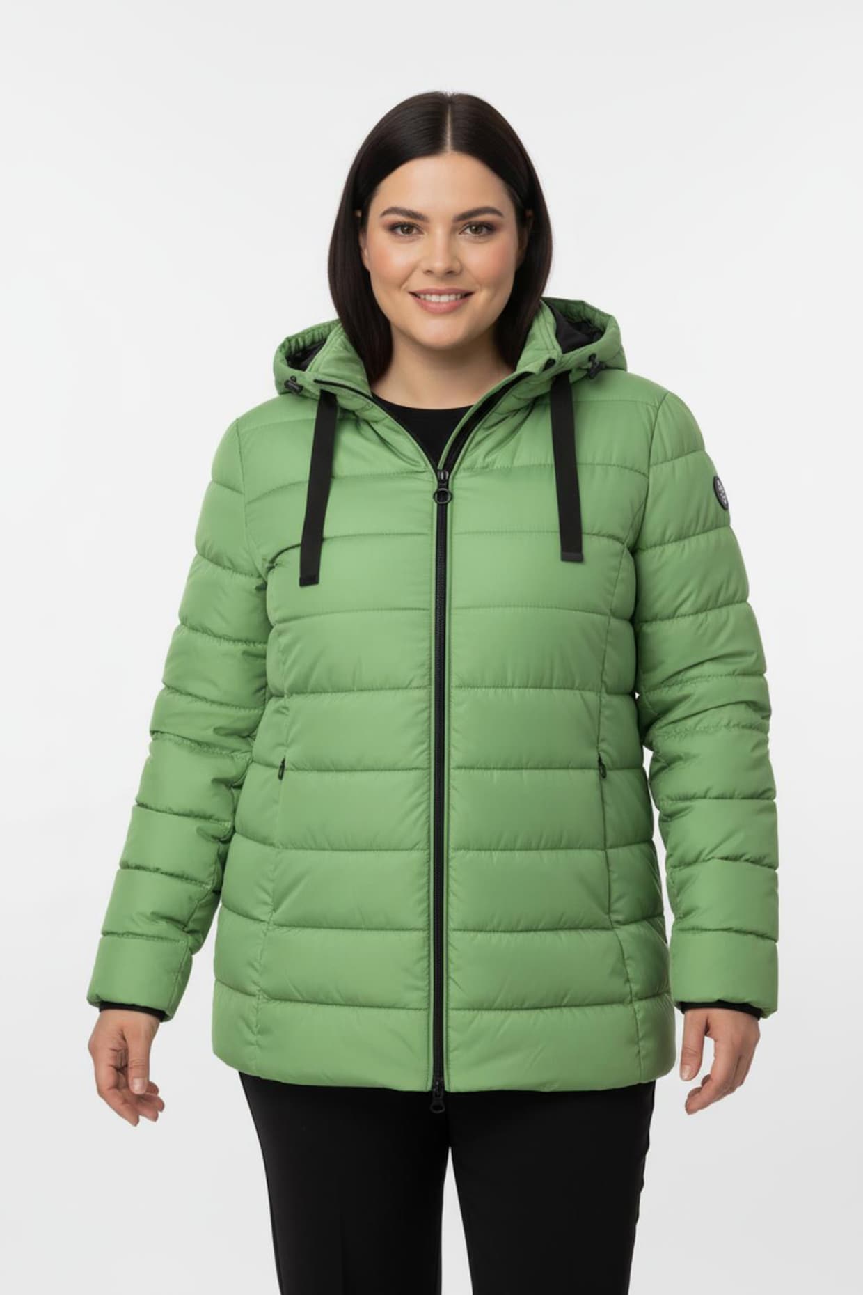 Steppjacke mit elastischer Kontrast-Paspelierung - apfel
