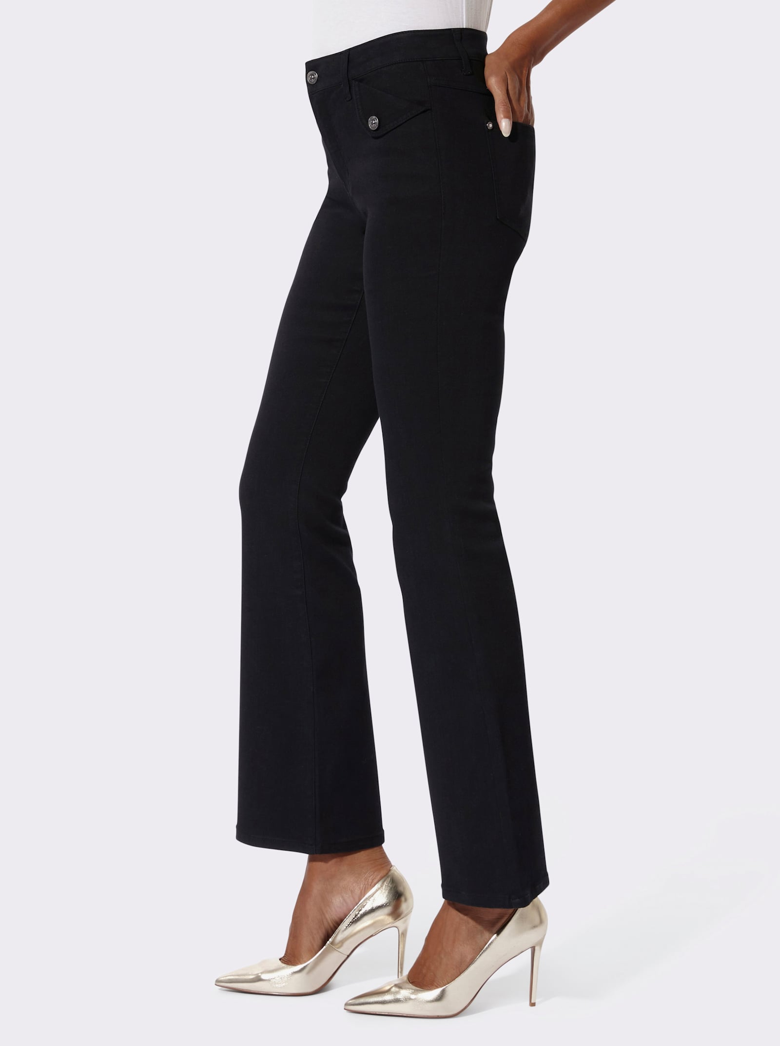 Jeans im Bootcut-Style - black denim