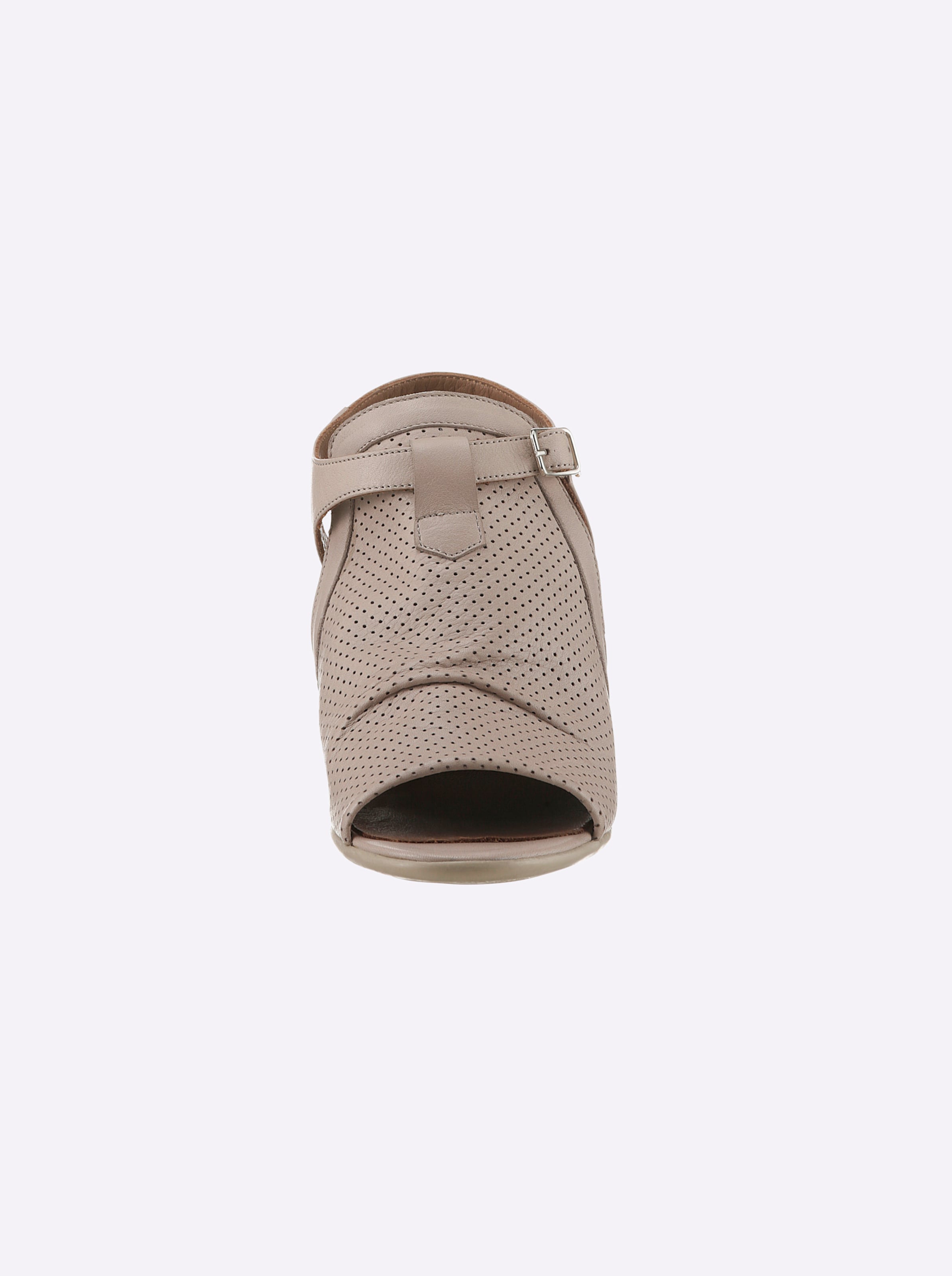 Sohle Leder  günstig Kaufen-Sandalette in mauve von Andrea Conti. Sandalette in mauve von Andrea Conti <![CDATA[Sandalette Feminin mit modischem Lochmuster. Aus hochwertigem Rind-Nappaleder. Futter und Innensohle Leder. Blockabsatz, Höhe ca. 60 mm.]]>. 