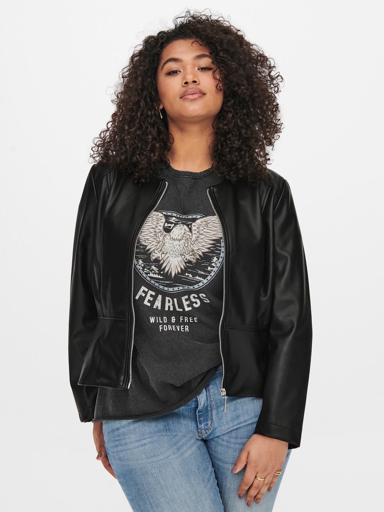 Lederimitatjacke - black