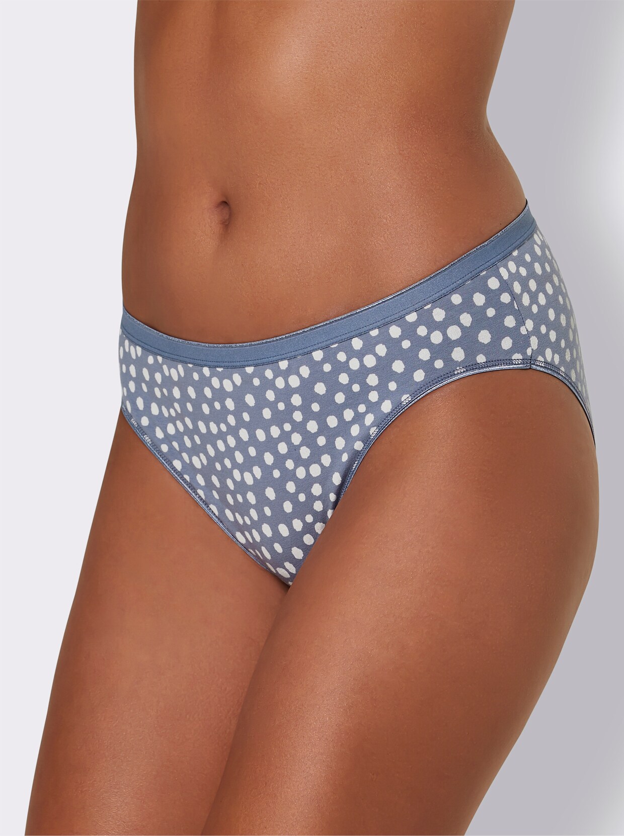 Panty - 2x bleu tourterelle imprimé + 1x bleu tourterelle