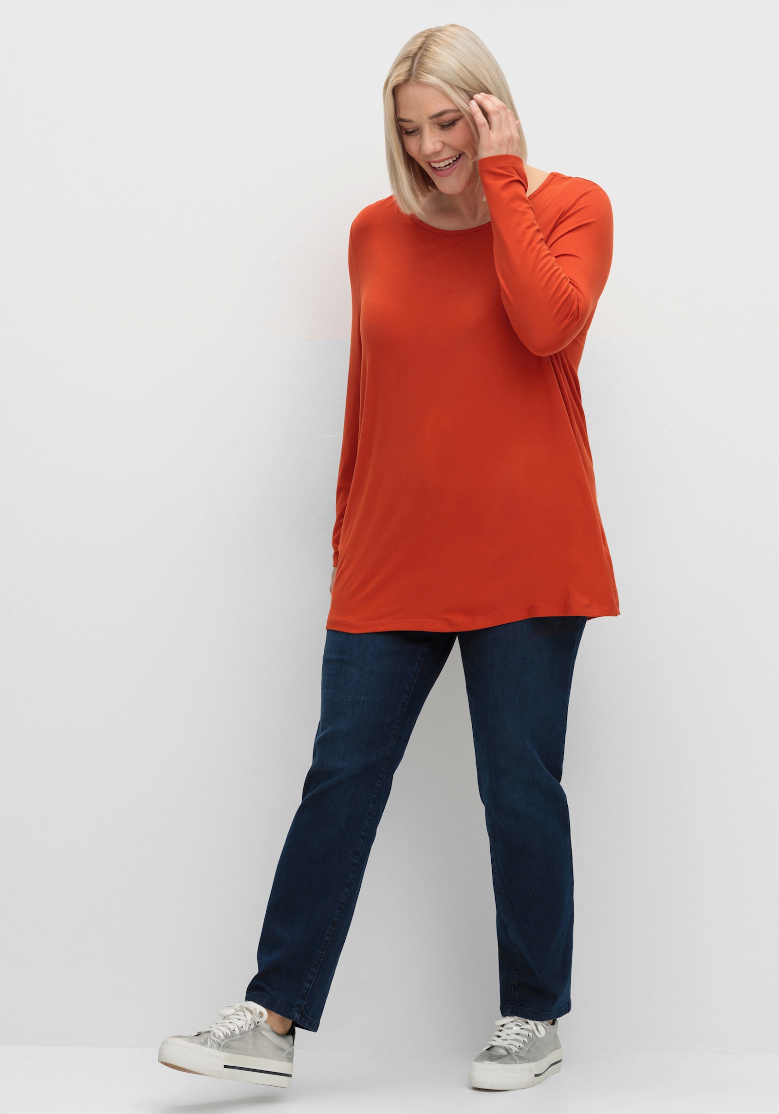 Longshirt in A-Form - rostrot