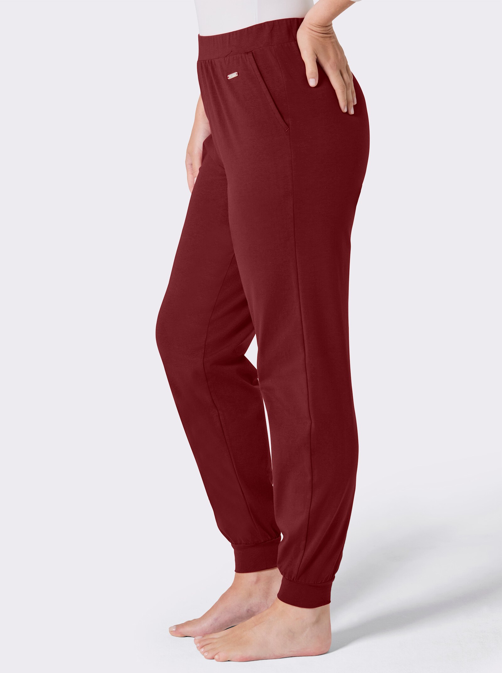 feel good Jogginghose aus Viskose-Mix - bordeaux