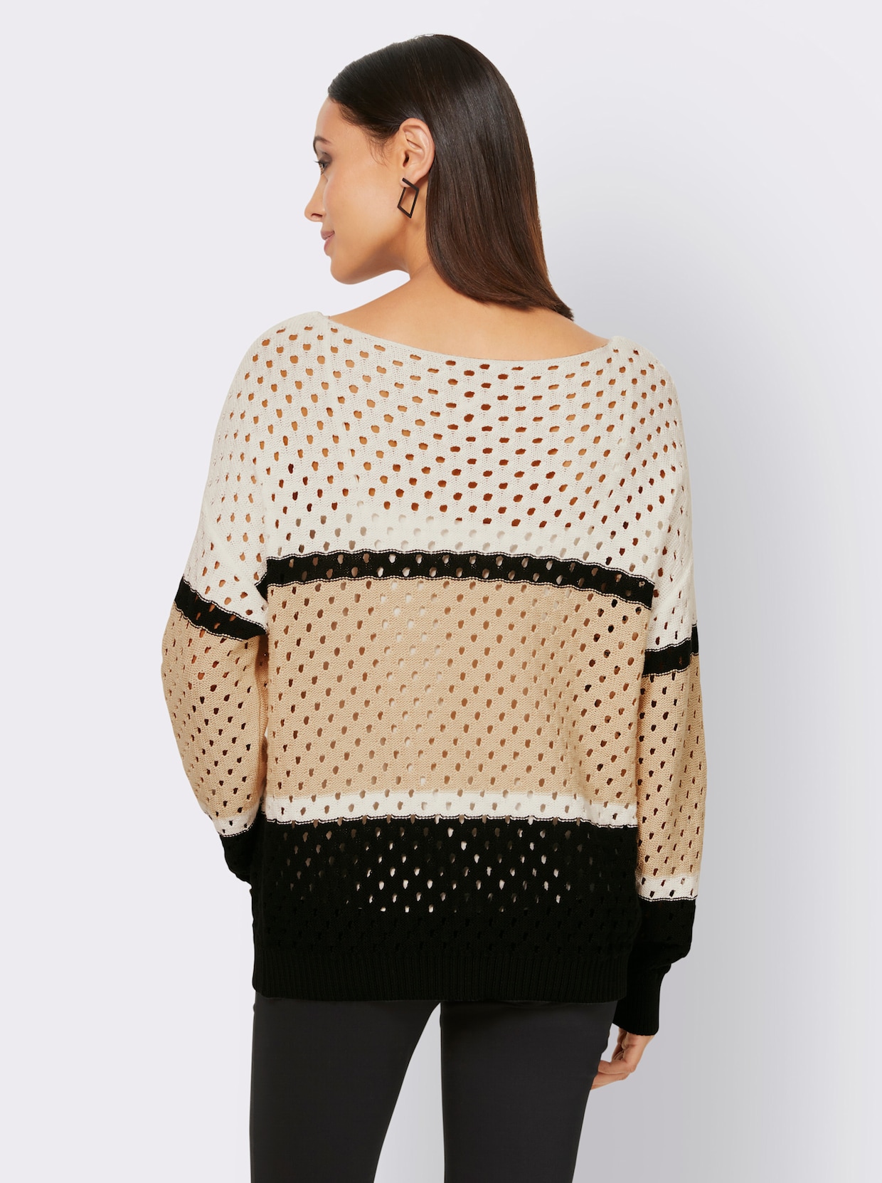 heine Ajourpullover - wit/beige gedessineerd