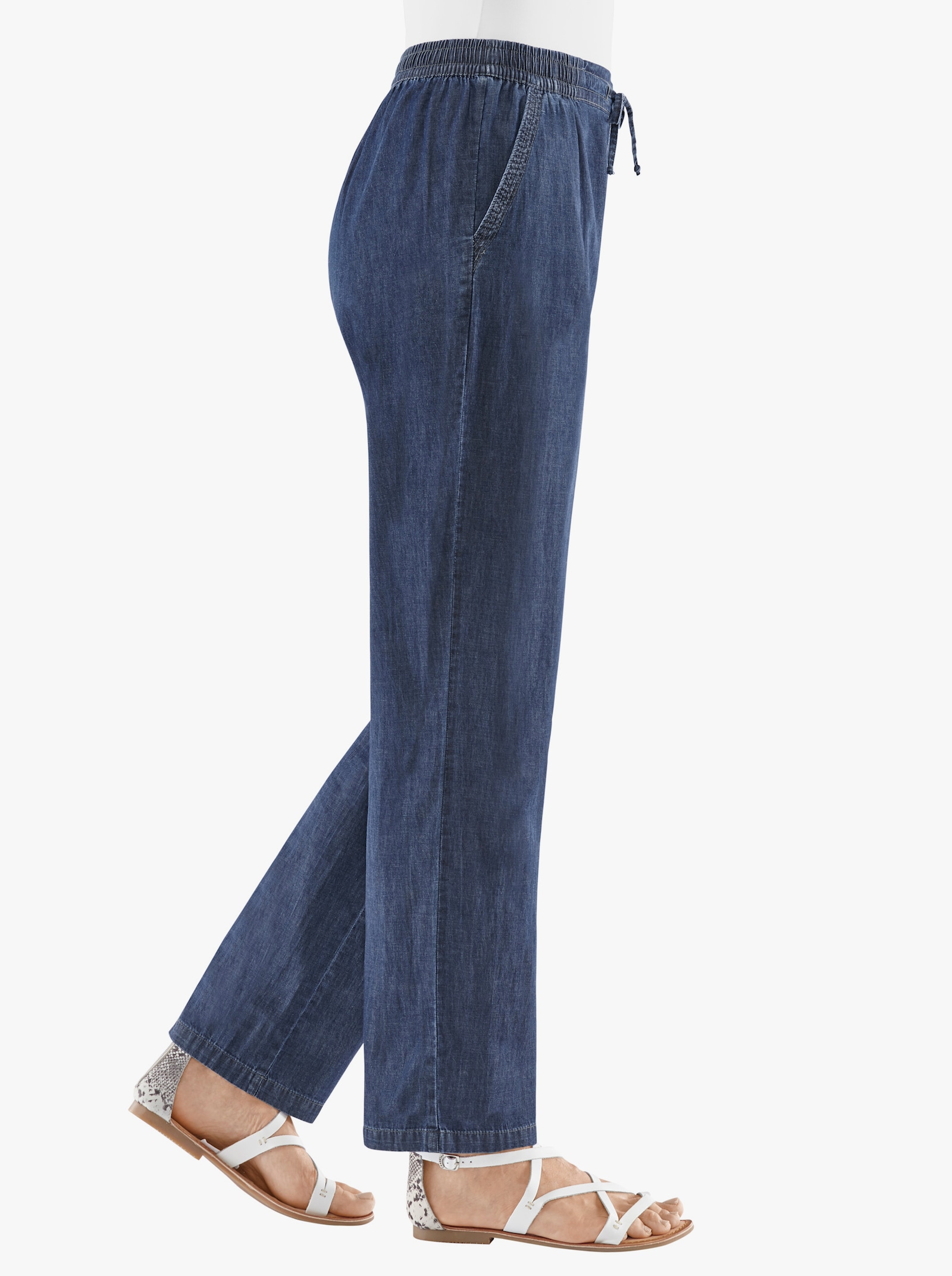 Palazzobroek van jeansstof - dark-blue