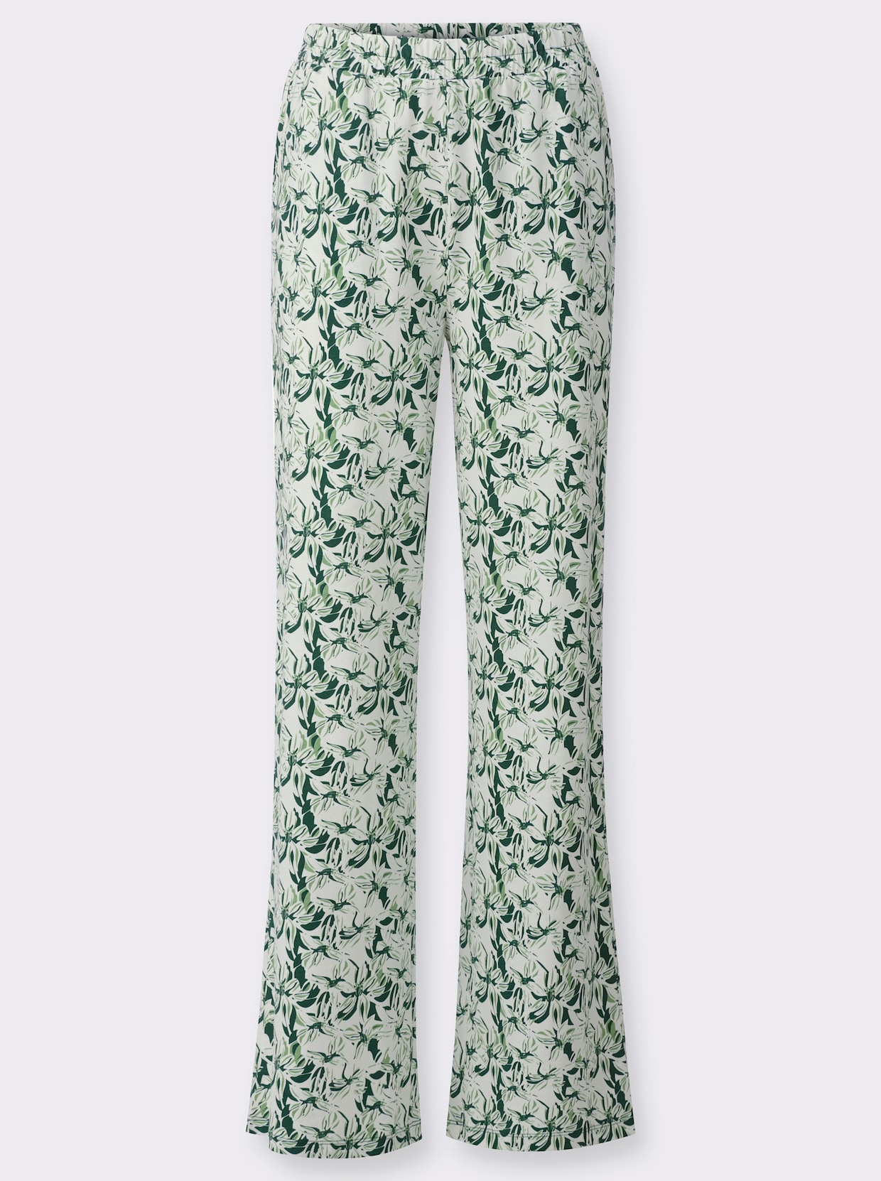 Freizeithose - ecru-moos-bedruckt