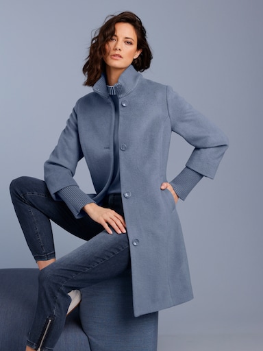 Manisa Wollmantel - taubenblau