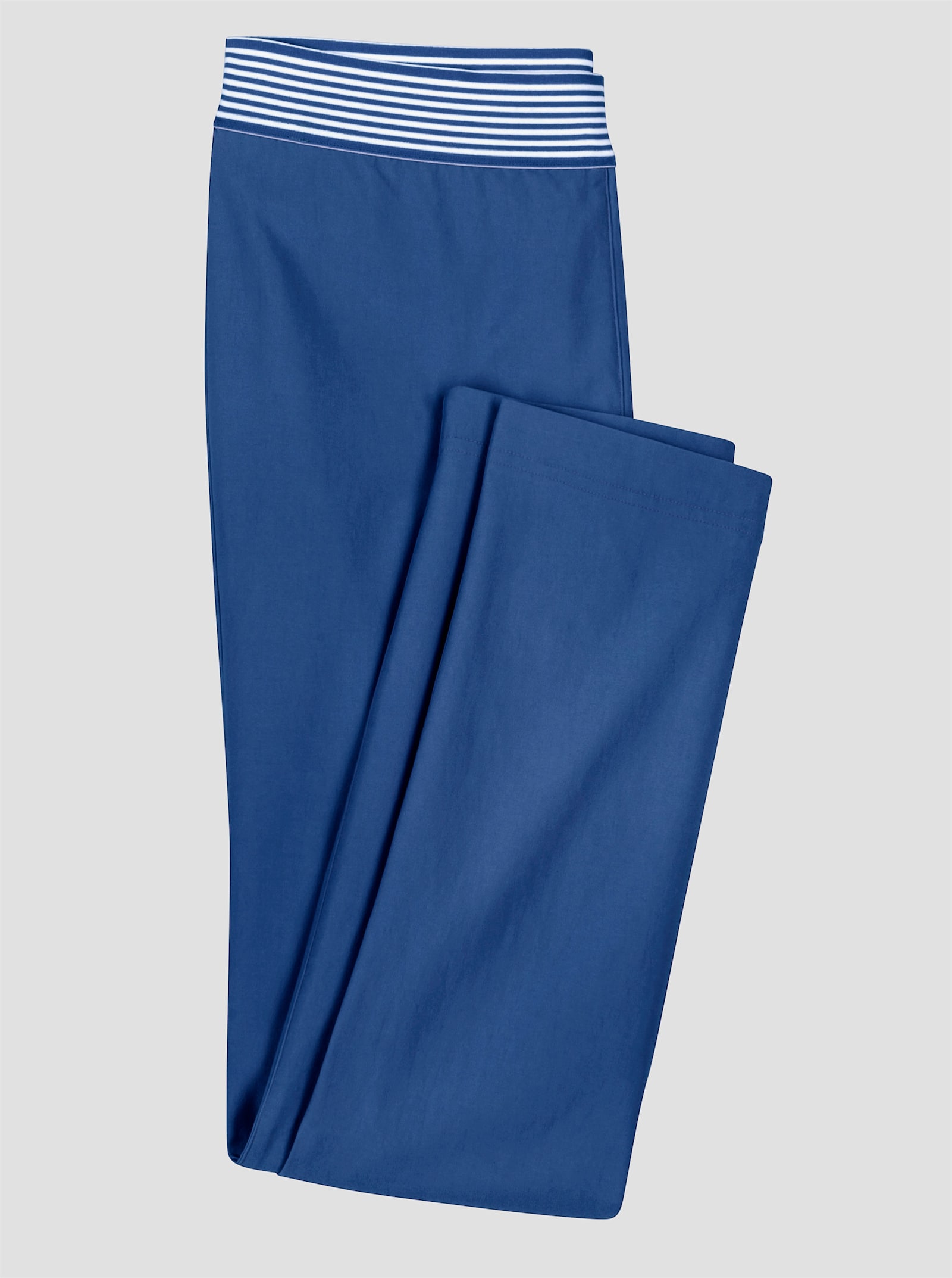 Broek met gestreepte comfortband rondom - koningsblauw