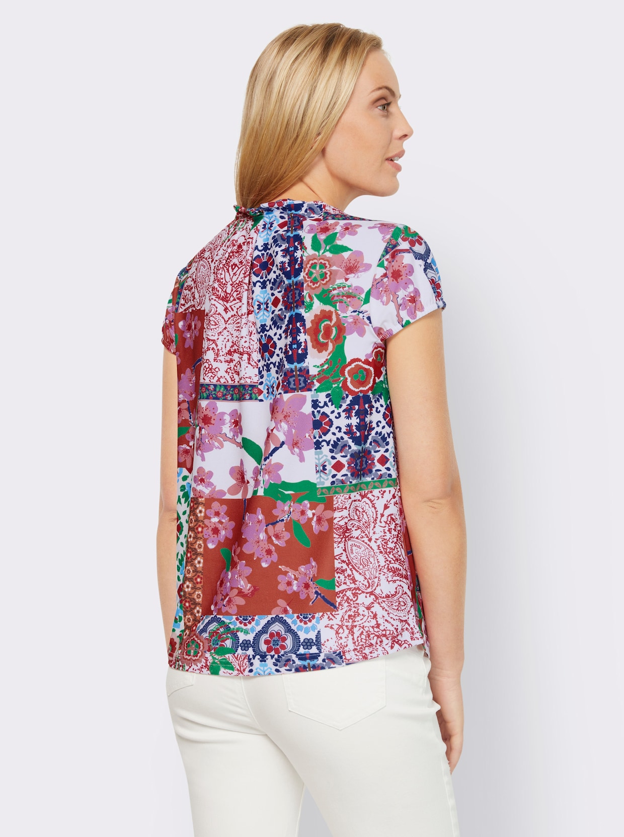 heine Kurzarmshirt - erdbeere-ecru-bedruckt