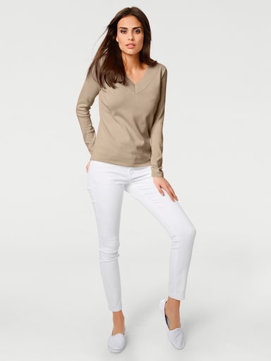 heine V-Pullover - beige