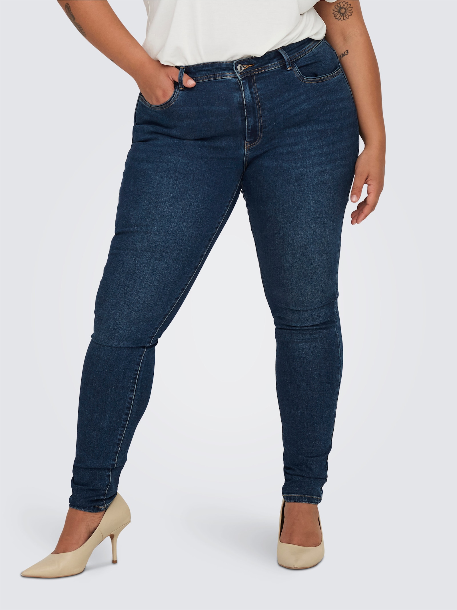 Skinny-fit-Jeans - dark blue denim
