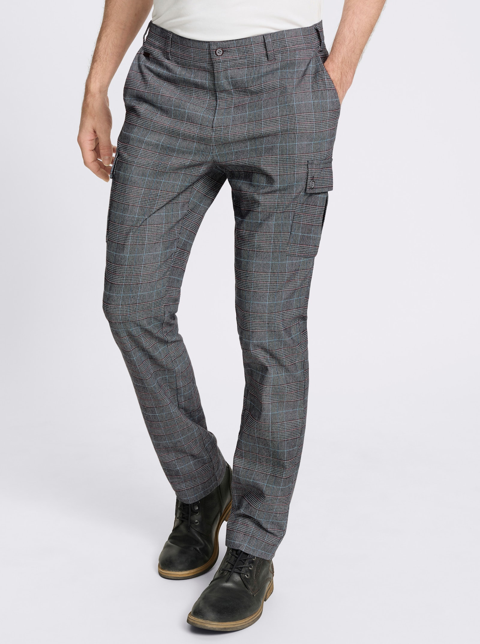 Marco Donati Cargohose mit flanellähnlicher Oberfläche, garngefärbt - anthrazit-kariert