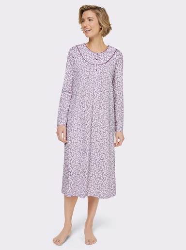 wäschepur Nachthemd im Blümchen-Dessin - flieder-bedruckt