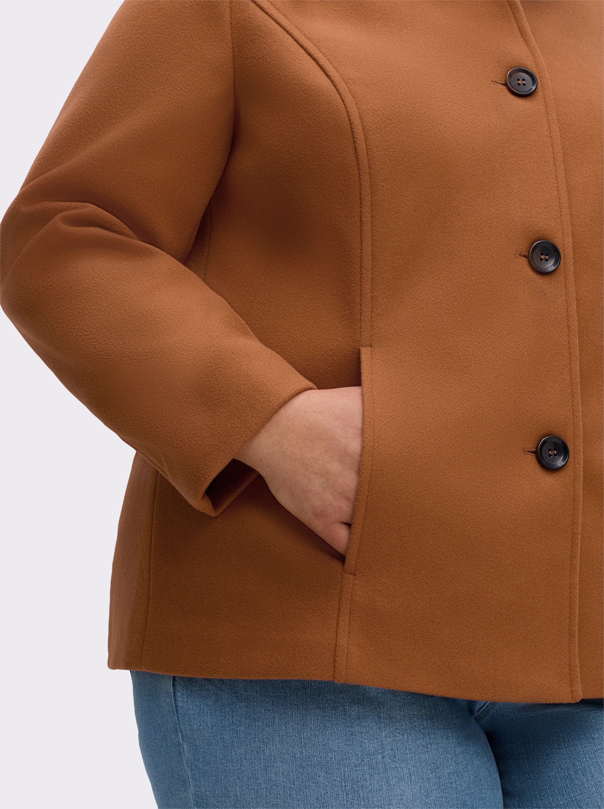 Jacke mit Schmuckknöpfen - cognac