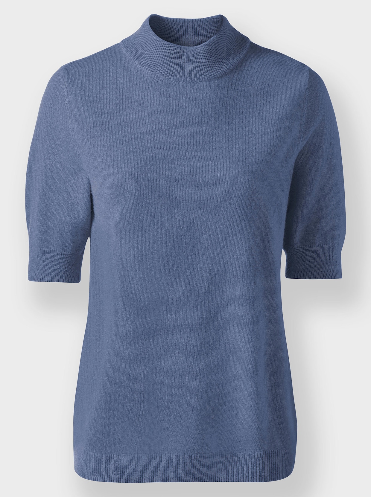 Stehkragenpullover - blau-meliert
