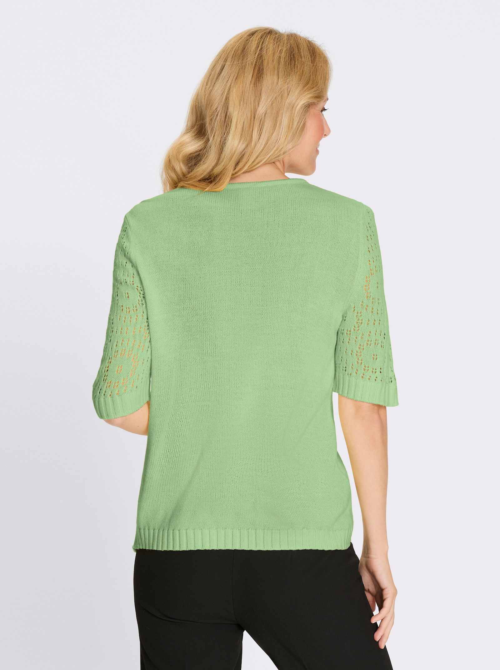 Pullover mit halblangen Ärmeln - reseda