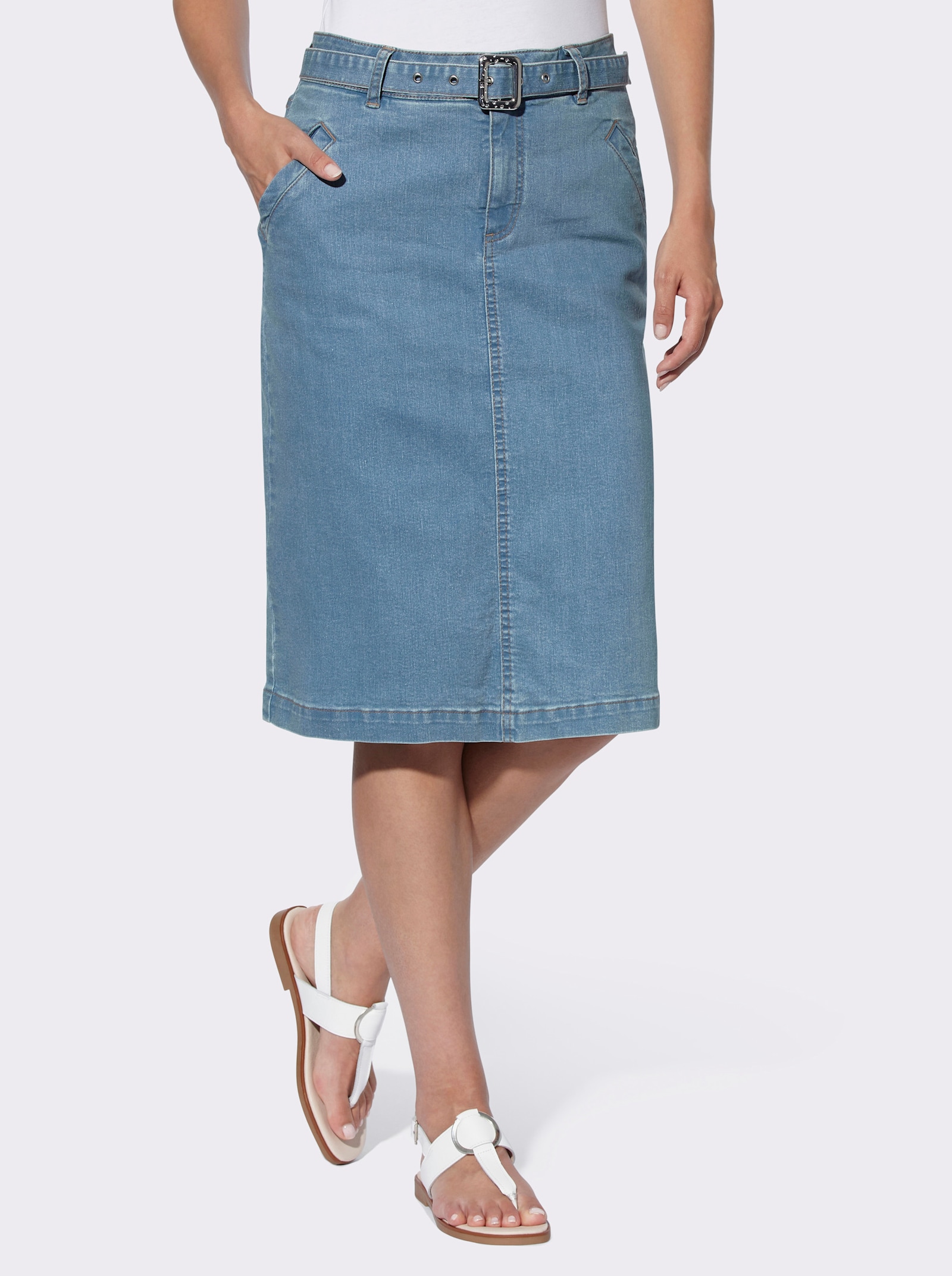 heine Jeansrok met jeansriem - blue-bleached