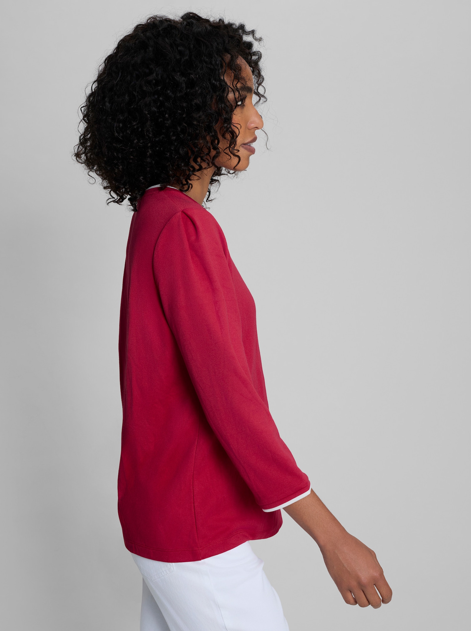 heine Langarmshirt mit Kontrast-Details - rot