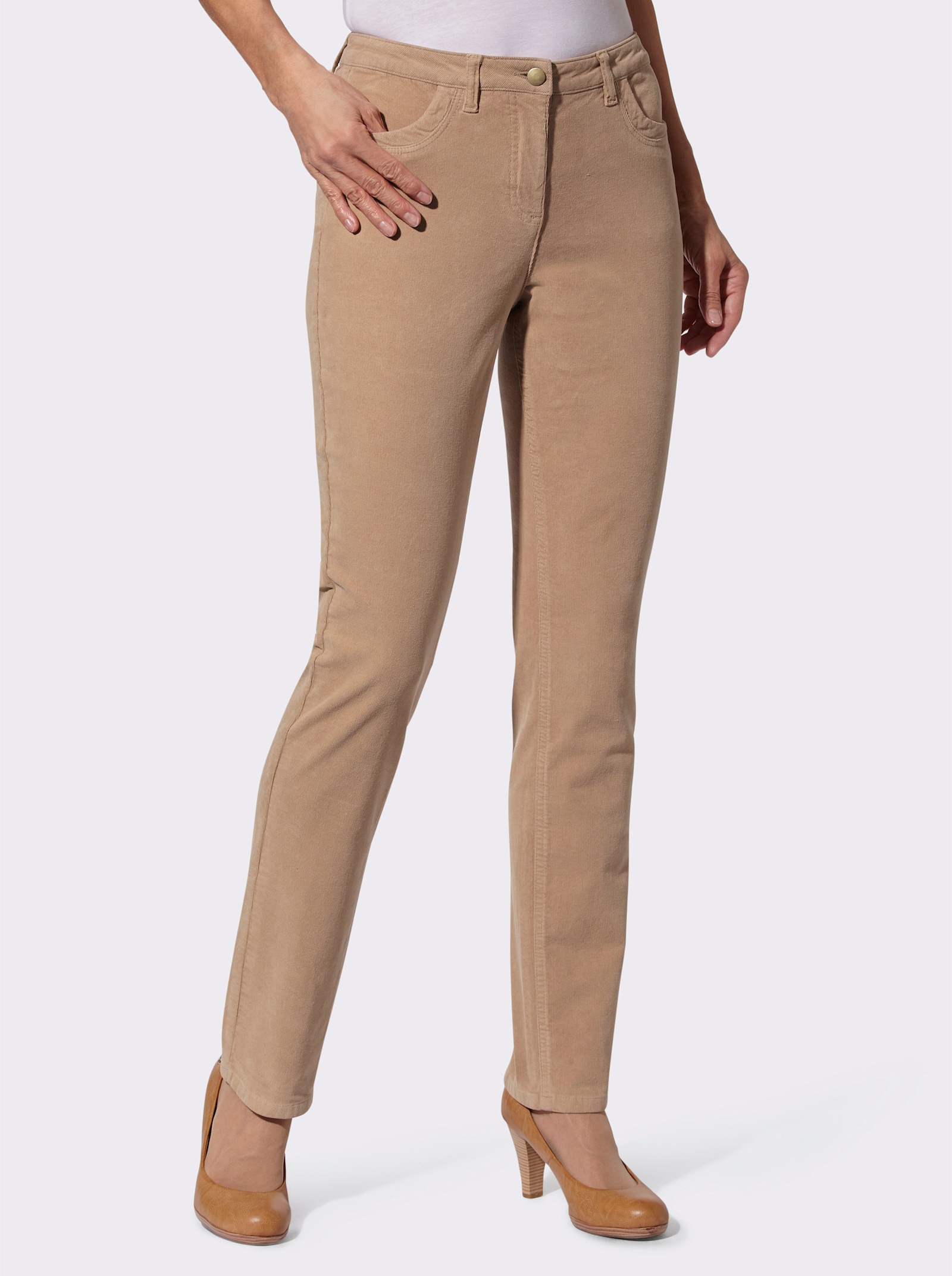 Cordhose in Stretch-Qualität - camel