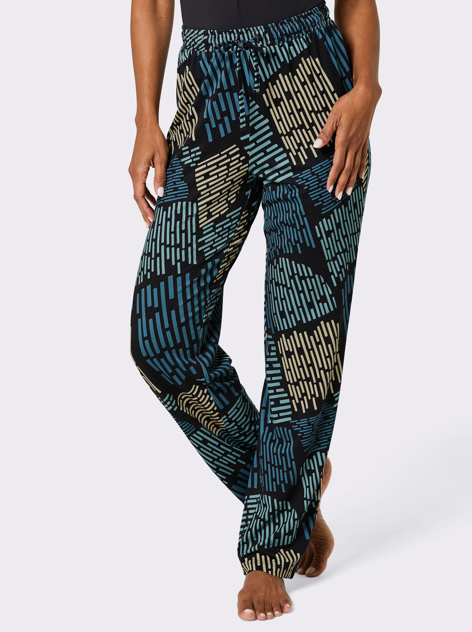 feel good Strandhose - weiß-schwarz-topas