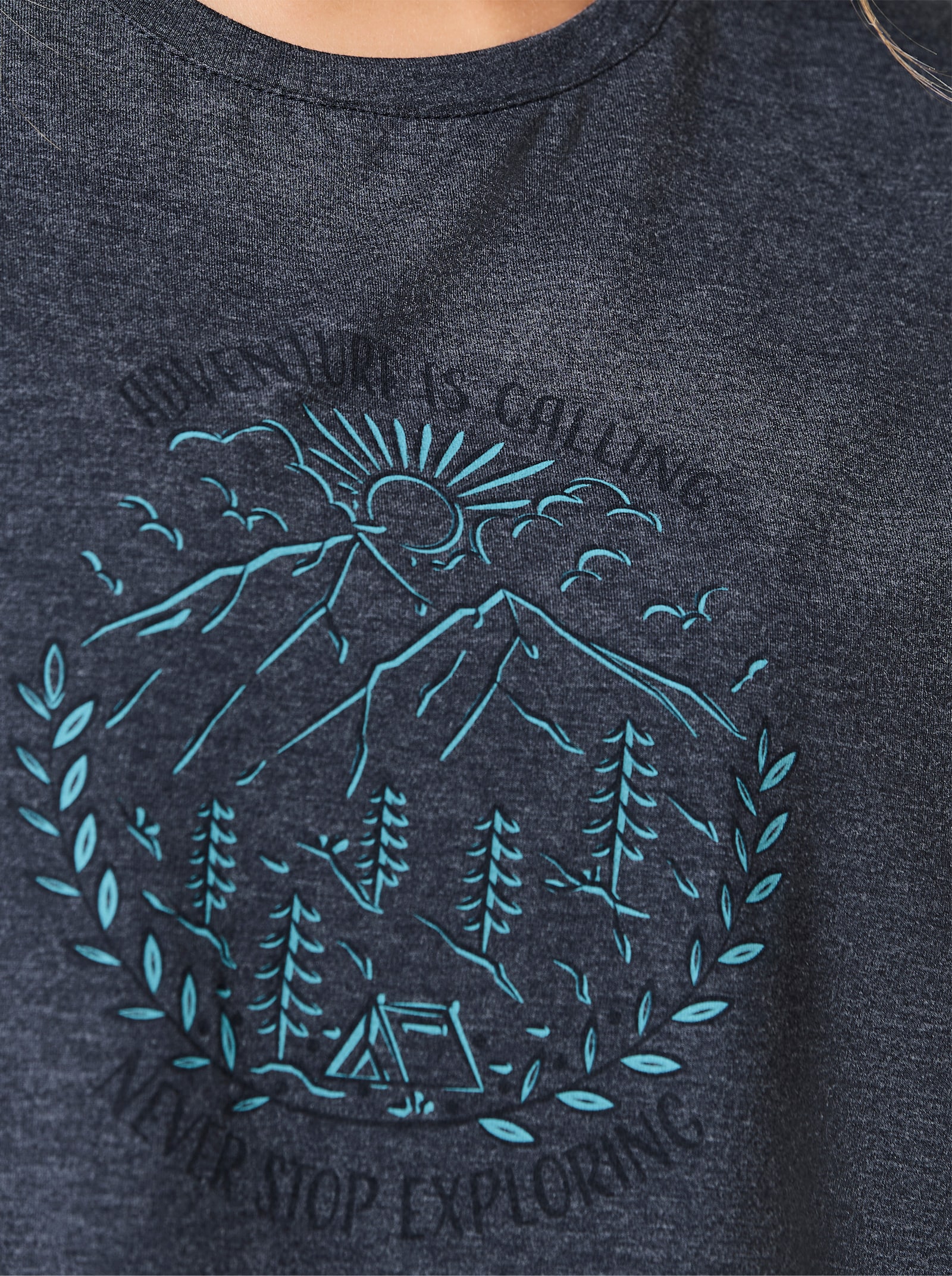 Catamaran Sports Freizeitshirt mit überschnittenen Schultern - dunkelblau-meliert