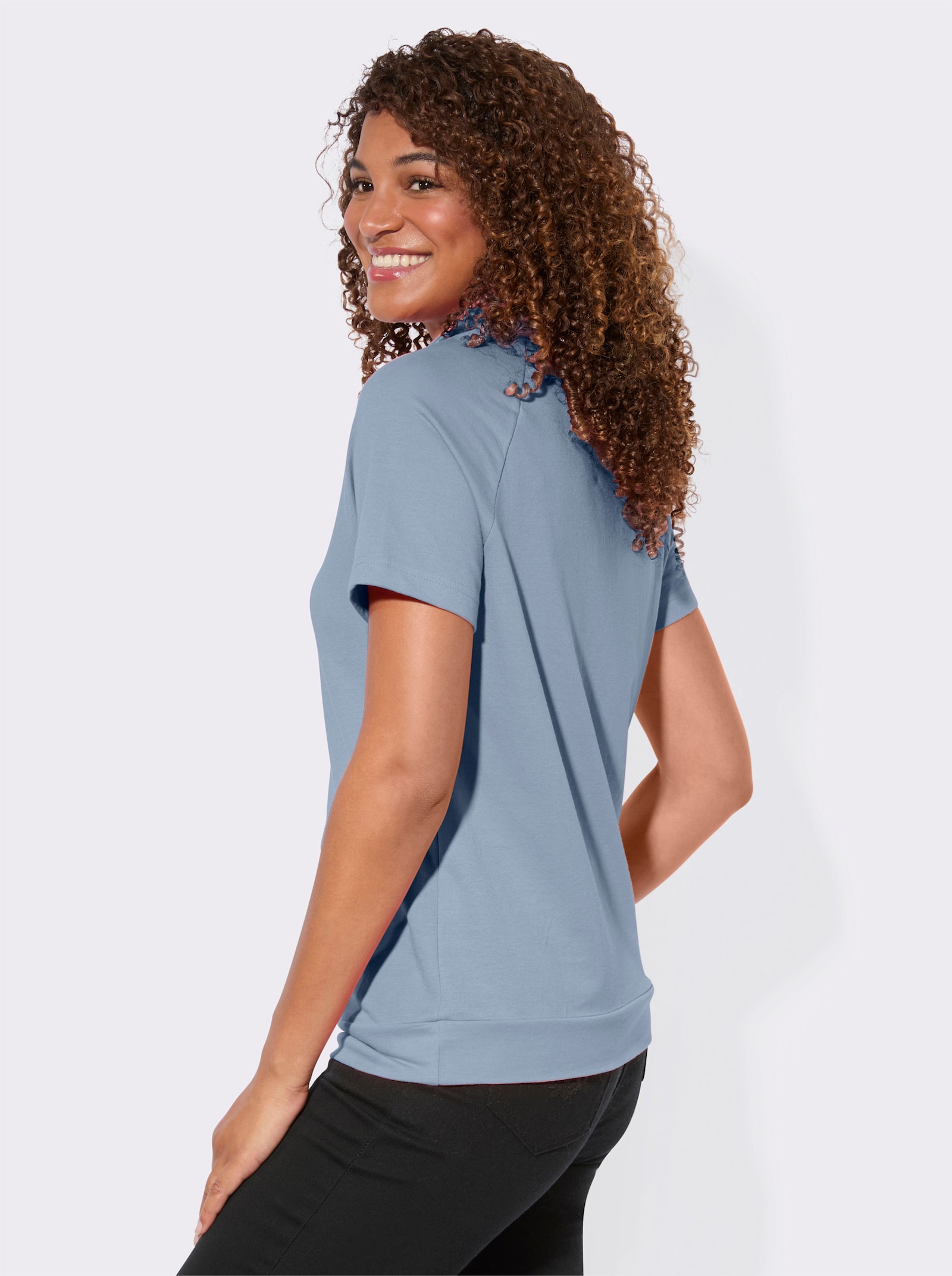 Sweatshirt mit überschnittenen Schultern - bleu