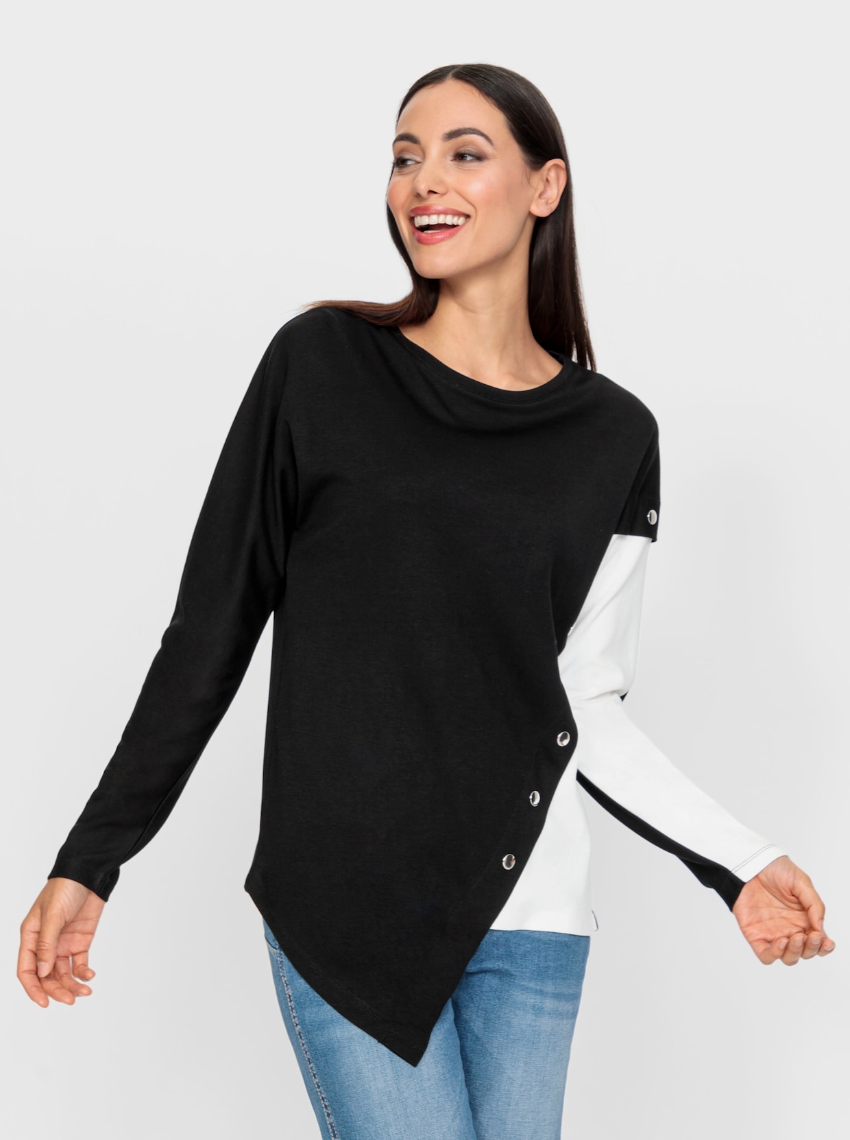 heine Vleermuisshirt - zwart/ecru