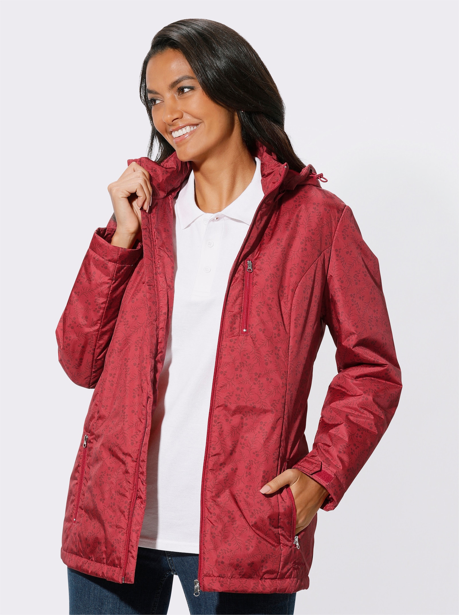 Catamaran Sports Funktionsjacke mit abnehmbarer Kapuze - rot-dunkelrot