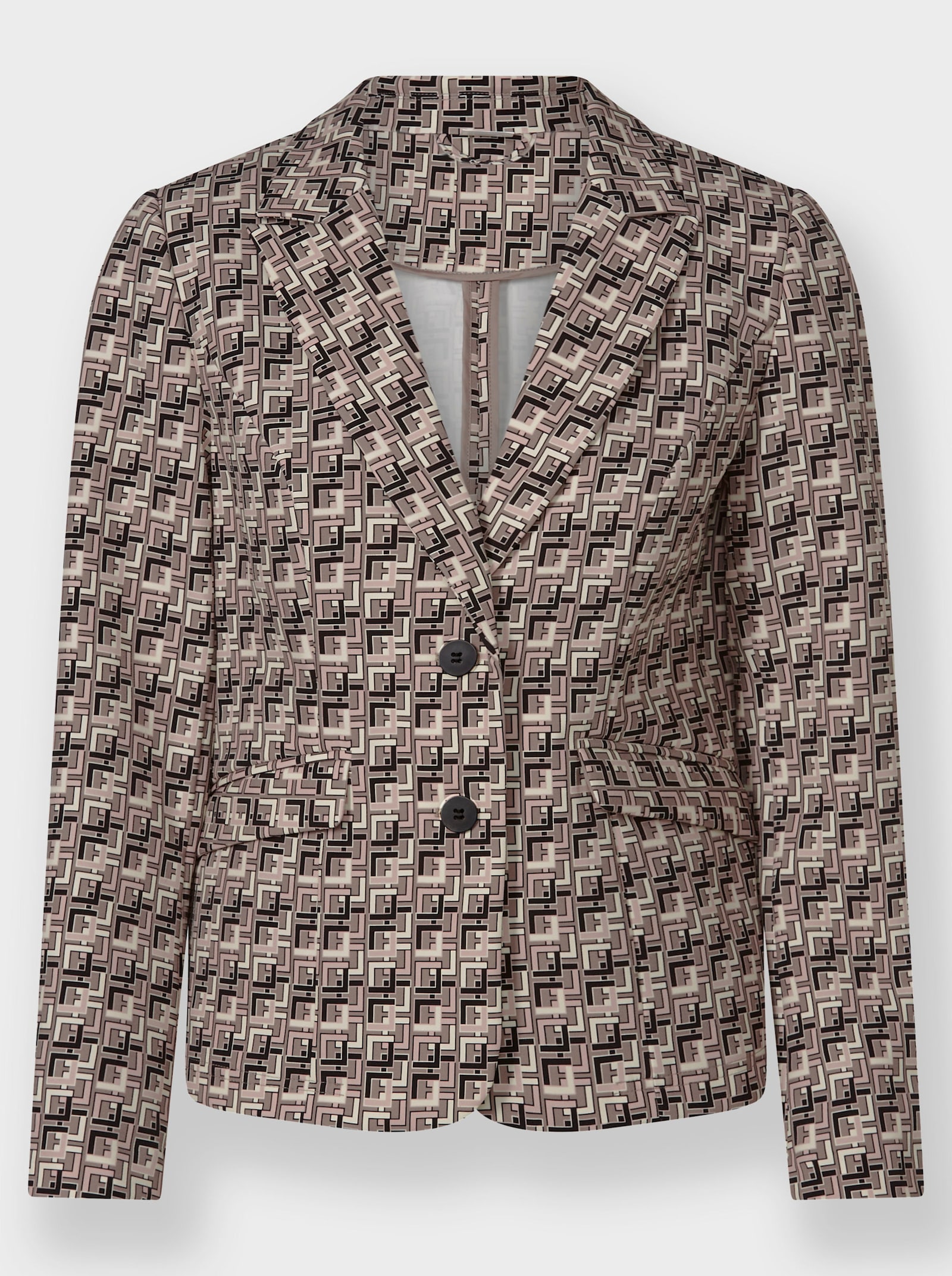 heine Jerseyblazer mit passformgenauen Nähten - taupe-schwarz-bedruckt